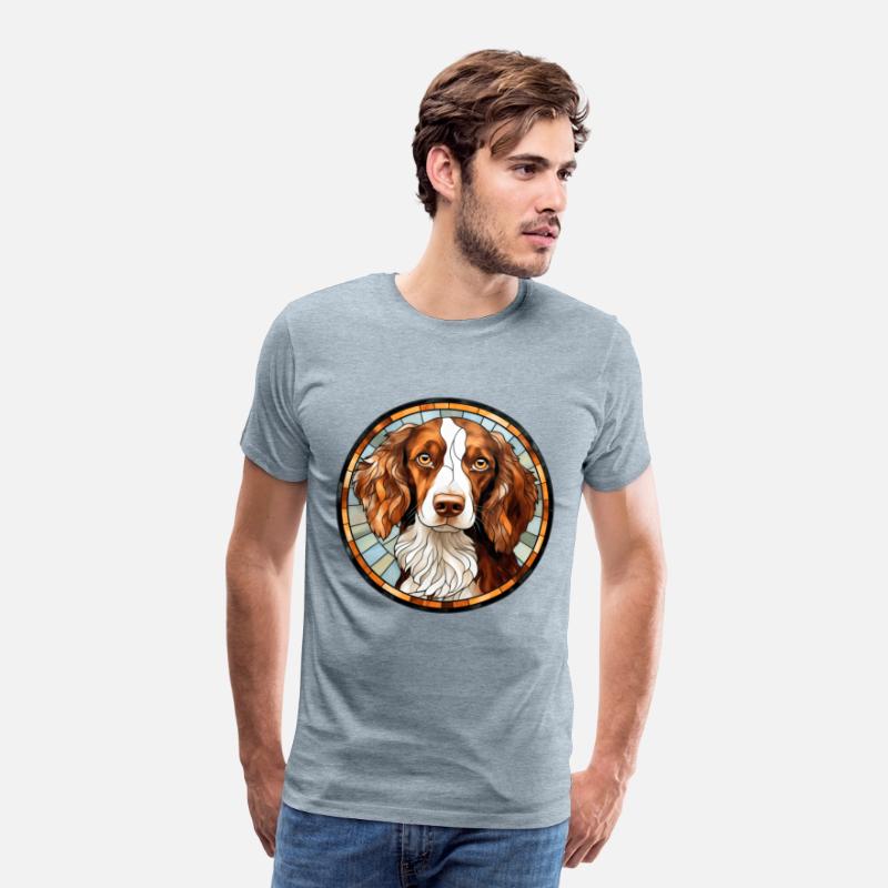 Brittany Dog Breed Watercolor Glass