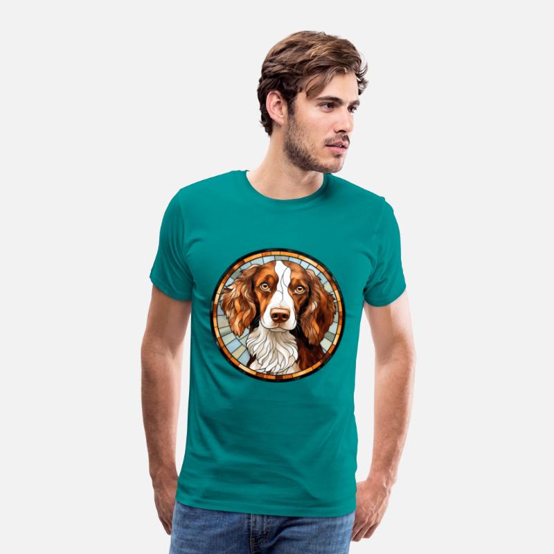 Brittany Dog Breed Watercolor Glass