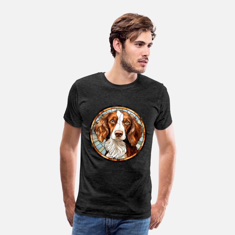 Brittany Dog Breed Watercolor Glass