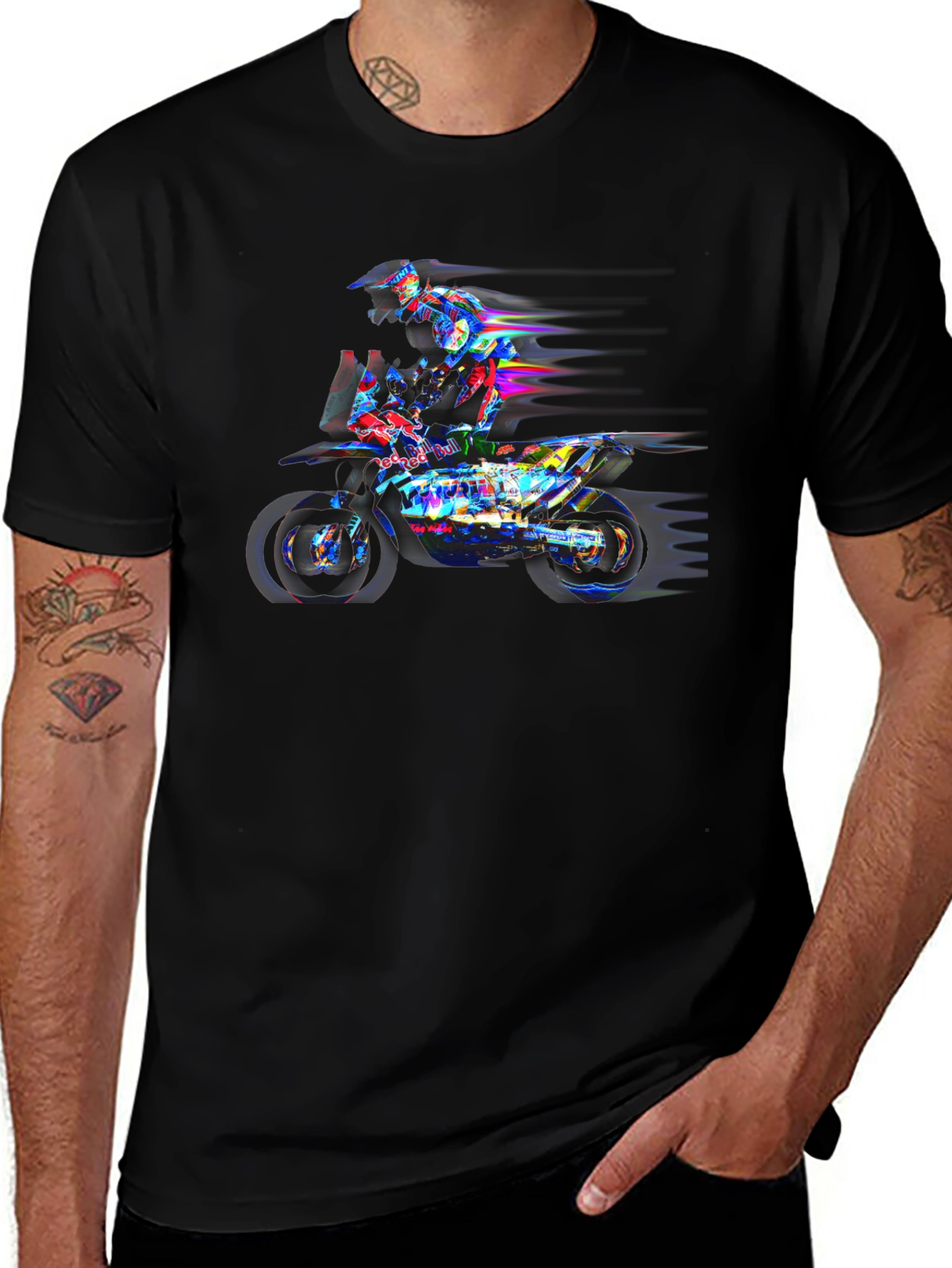 Motorcycle Rider Graphic Black Tee
