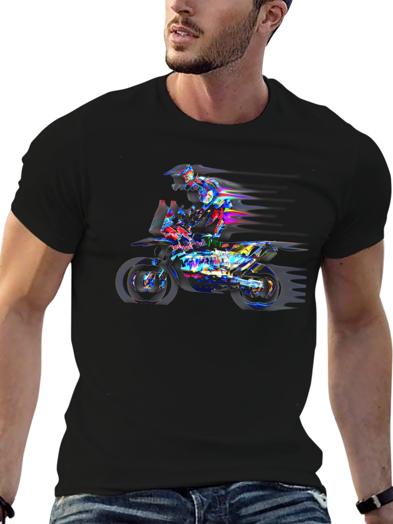Motorcycle Rider Graphic Black Tee