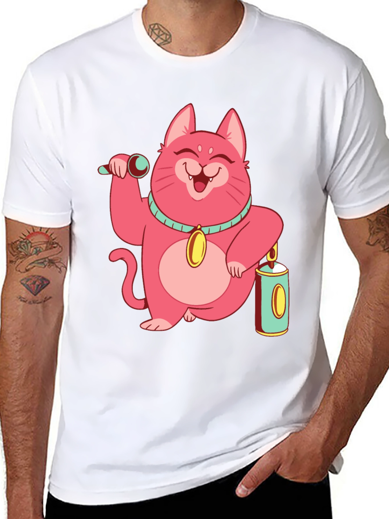 Pink Cat Graphic Tee