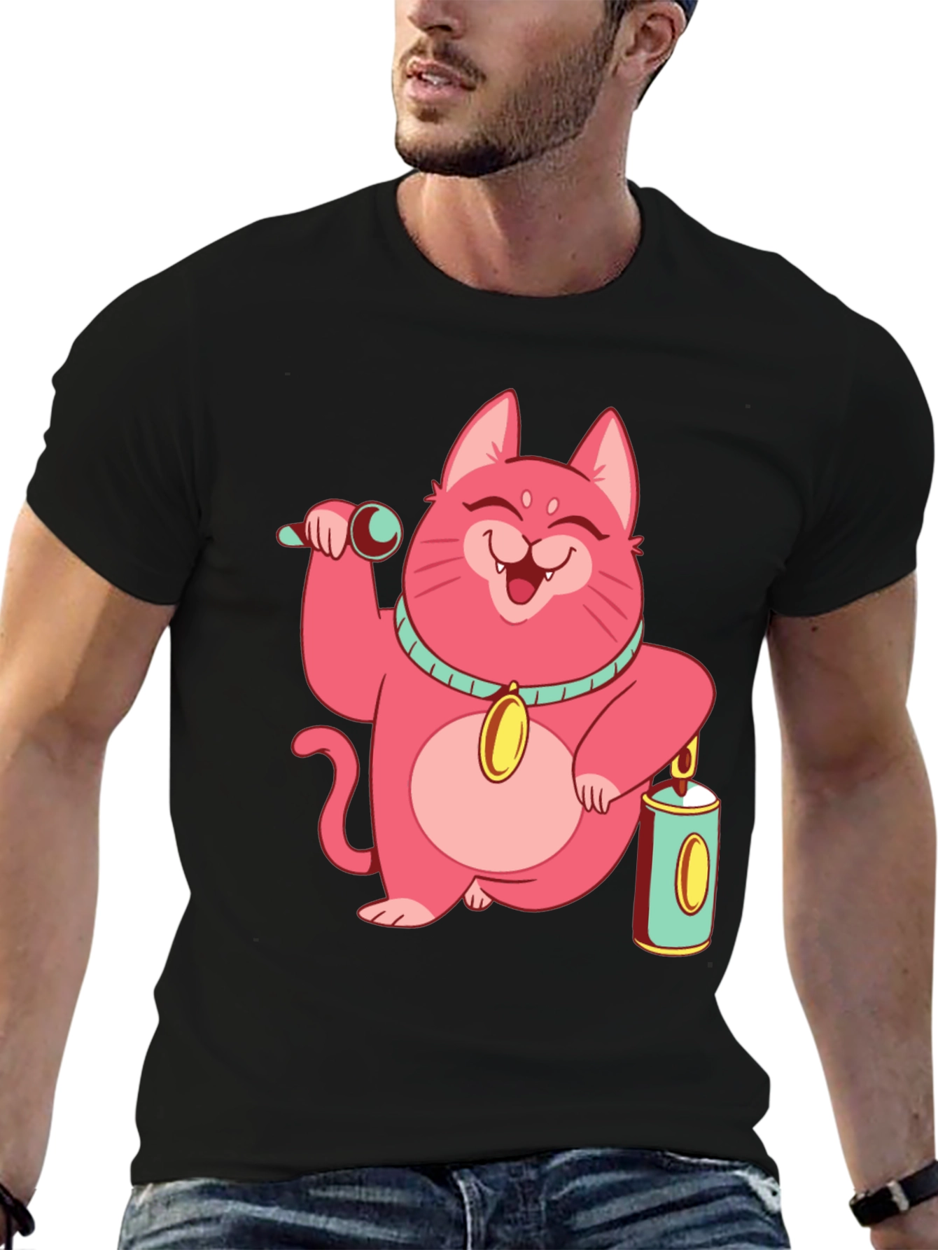 Pink Cat Graphic Tee