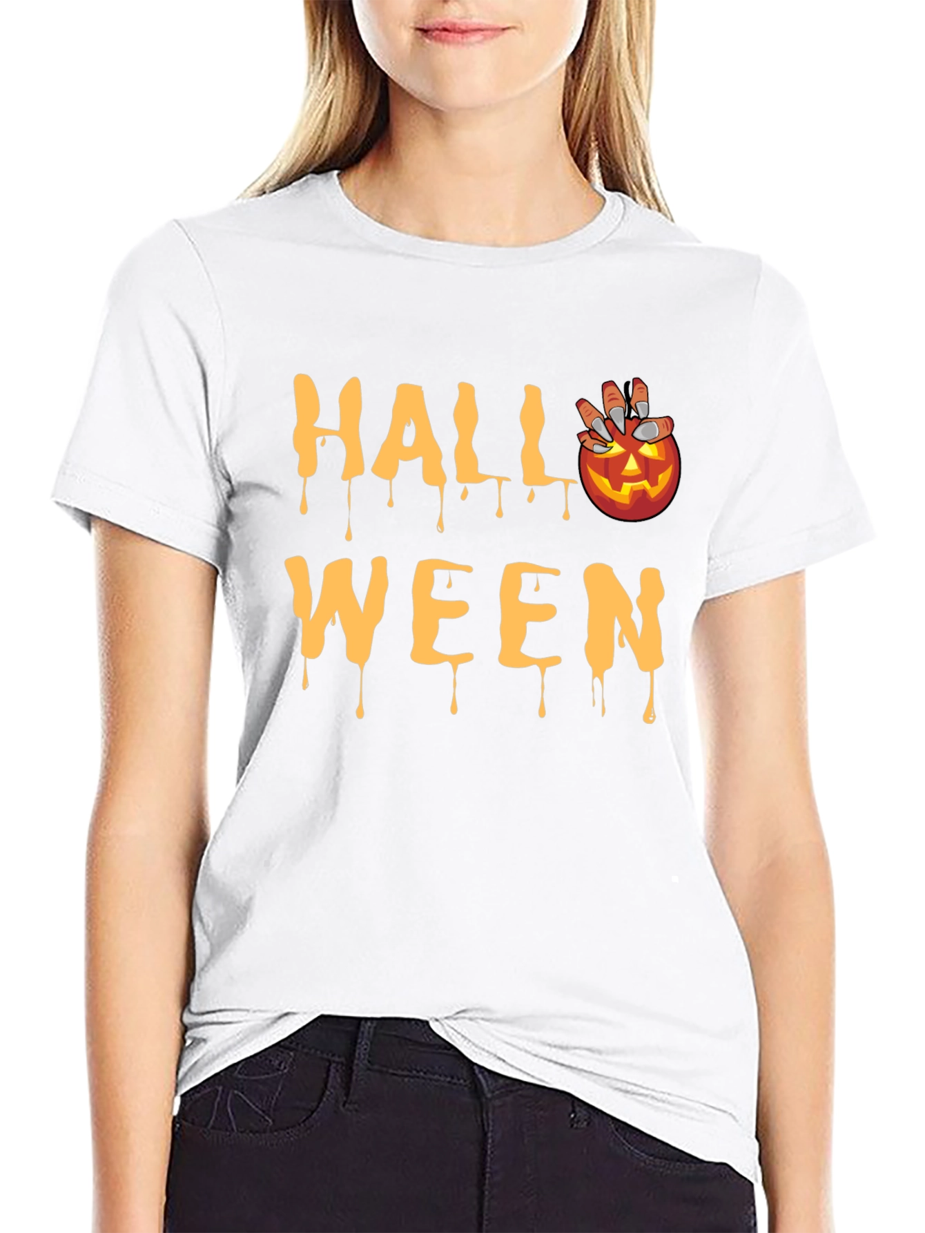 Halloween Pumpkin Drip T-Shirt