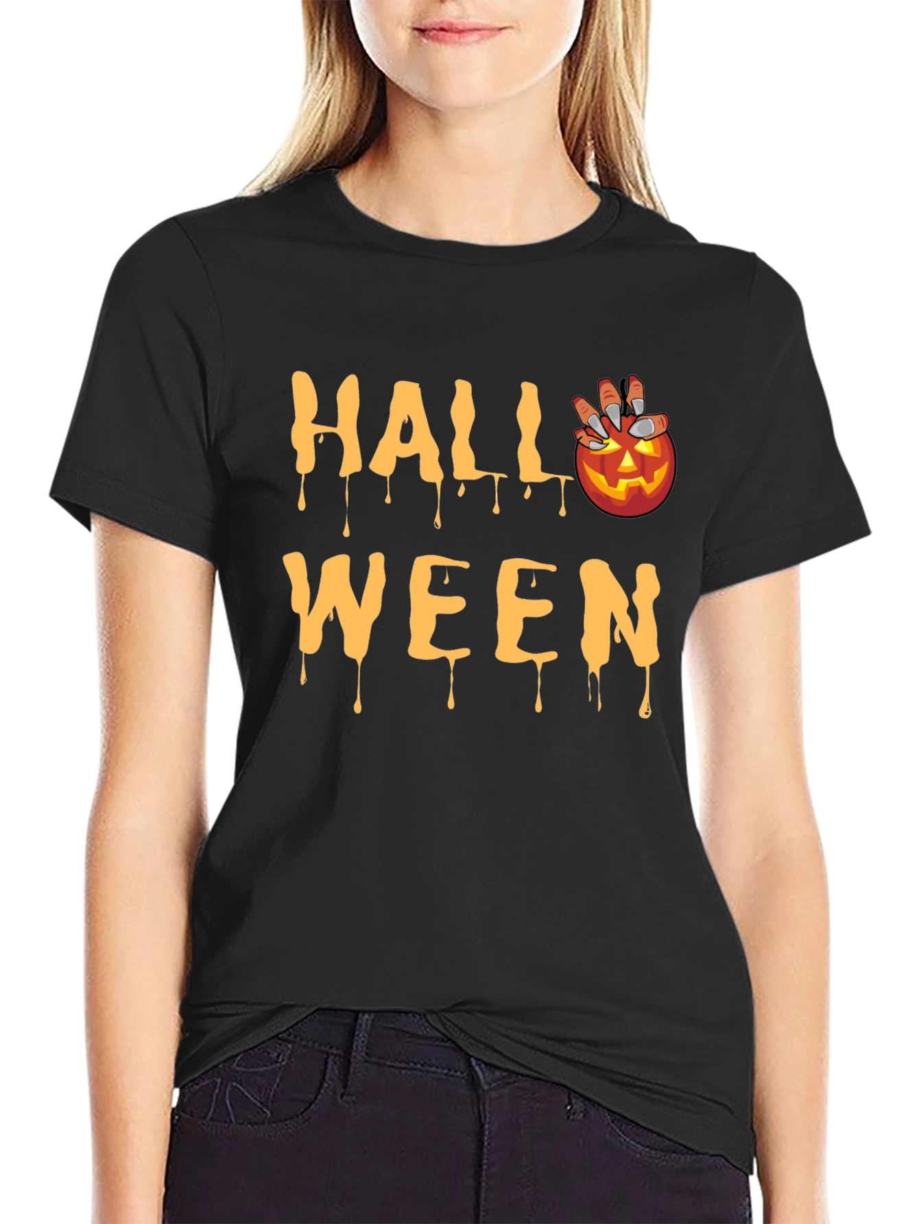 Halloween Pumpkin Drip T-Shirt