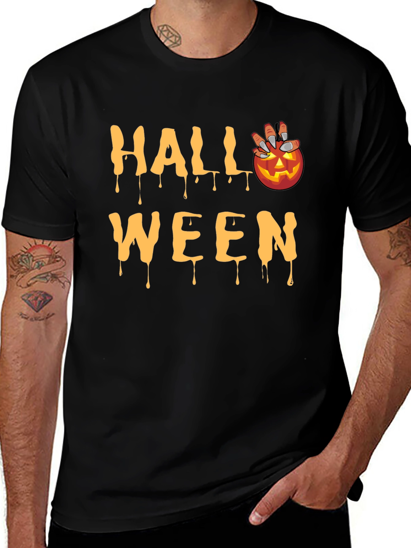 Halloween Pumpkin Drip T-Shirt