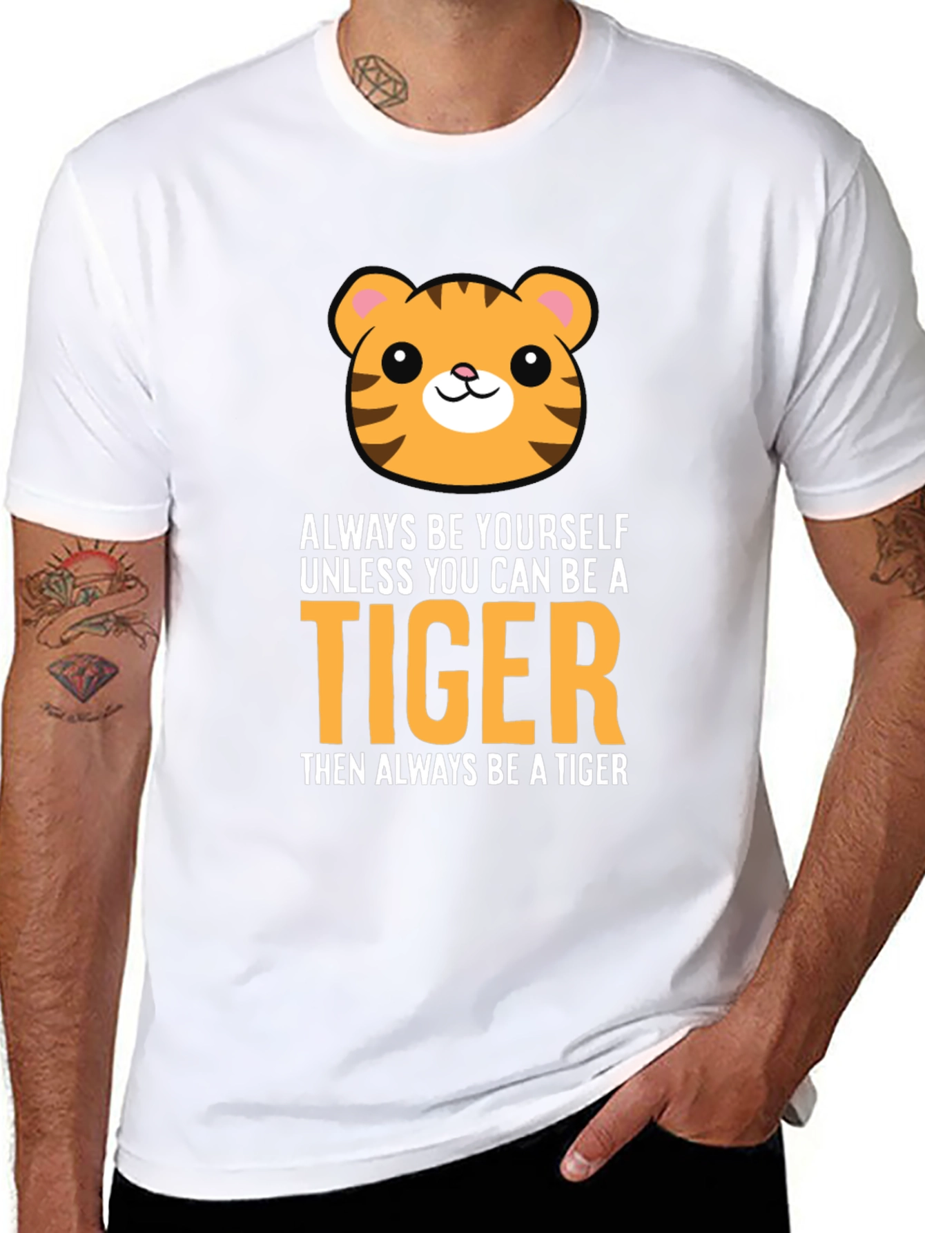 Be a Tiger Graphic Tee - Funny Animal T-Shirt
