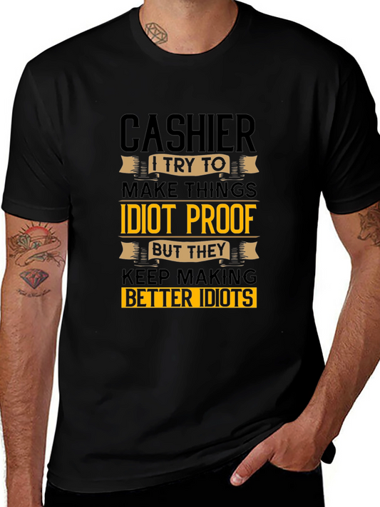 Cashier Idiots Funny Sarcastic T-Shirt