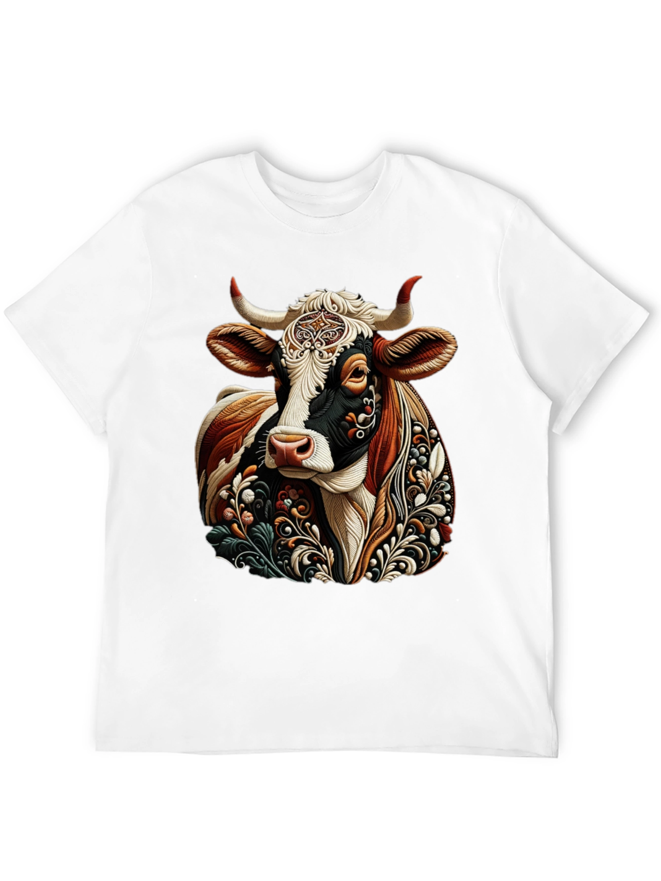 Cow Graphic Print Black T-Shirt