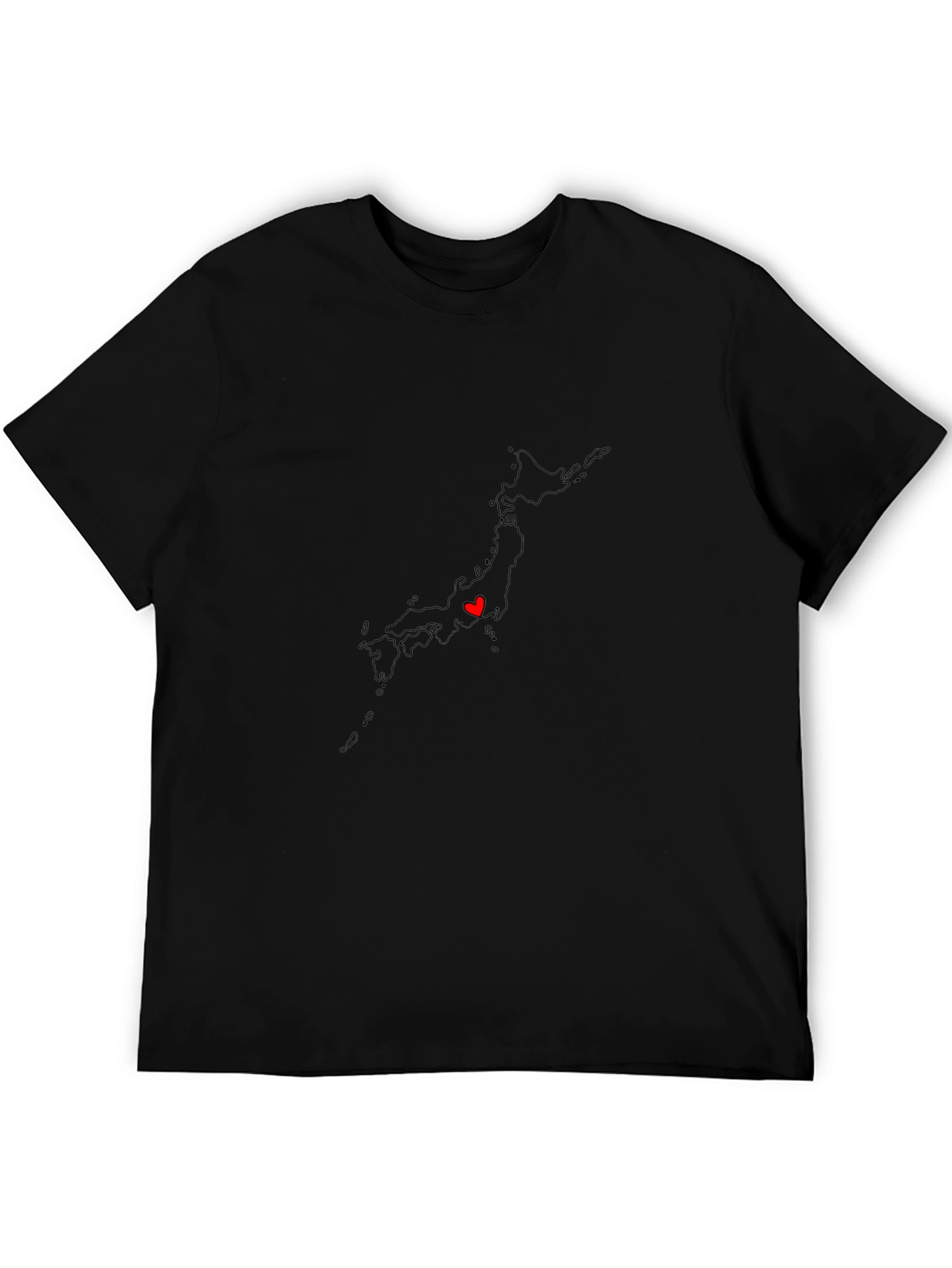 Japan Map Heart Graphic T-Shirt