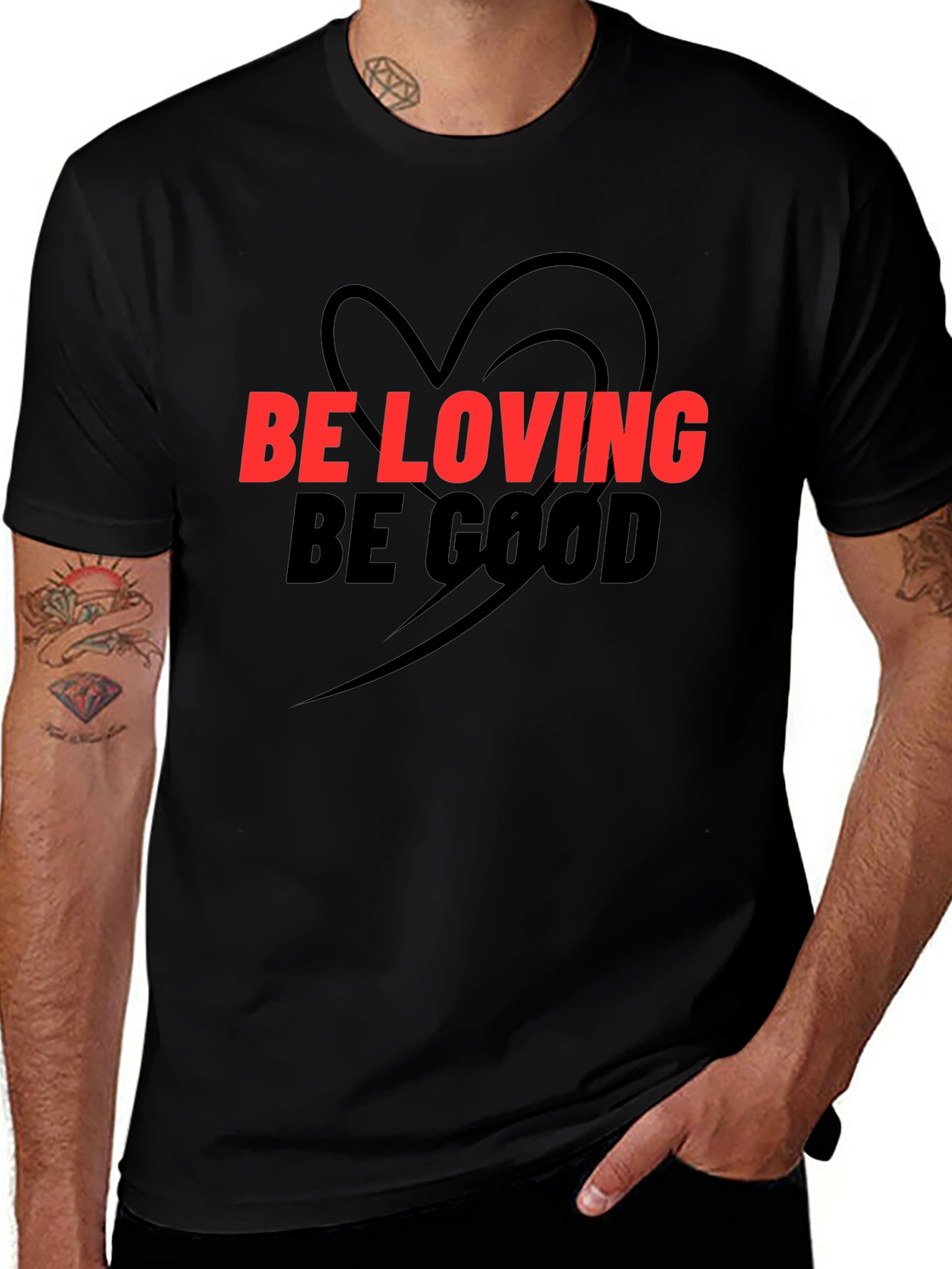 Be Loving Be Good Graphic Tee - Black
