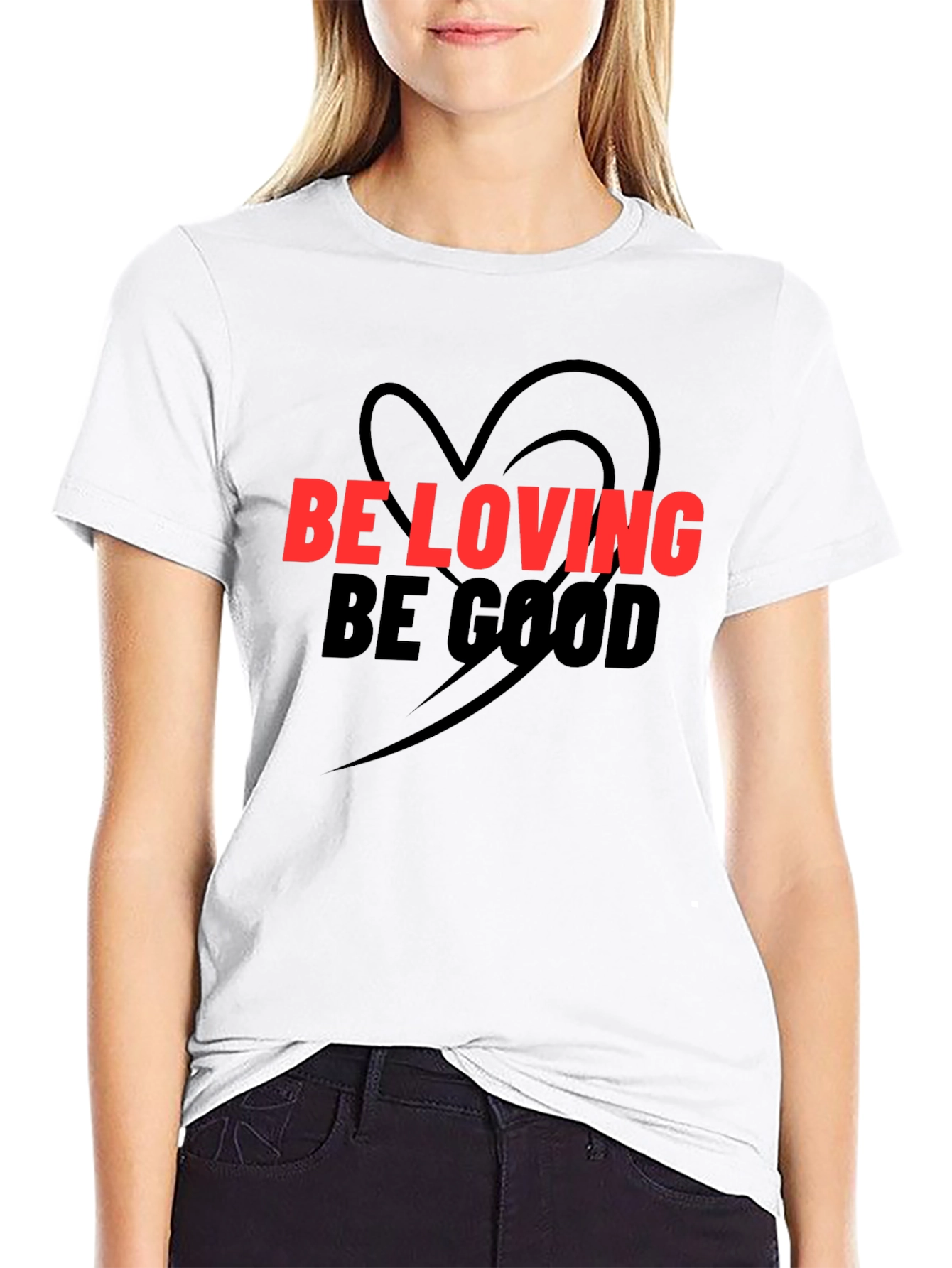 Be Loving Be Good Graphic Tee - Black