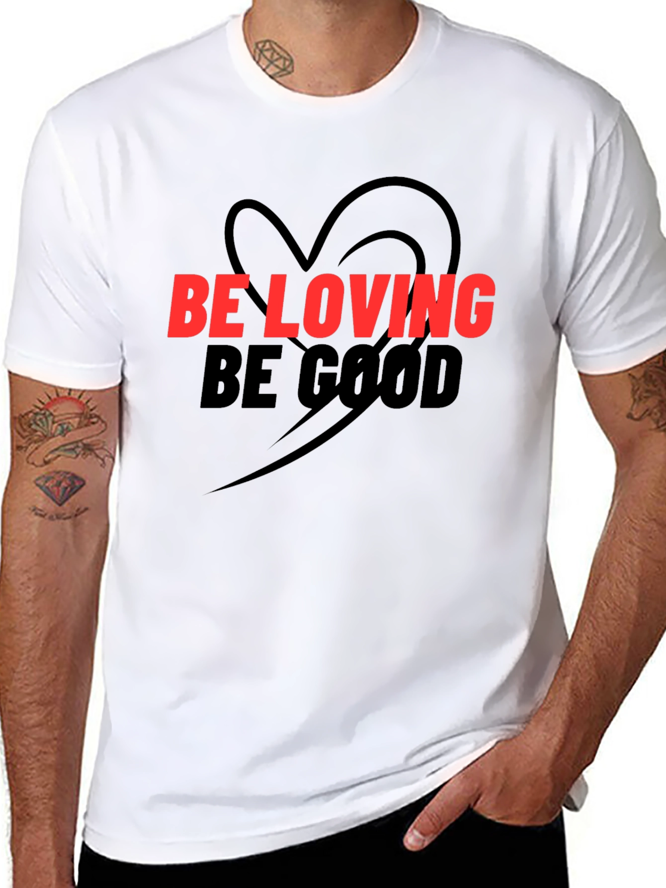 Be Loving Be Good Graphic Tee - Black