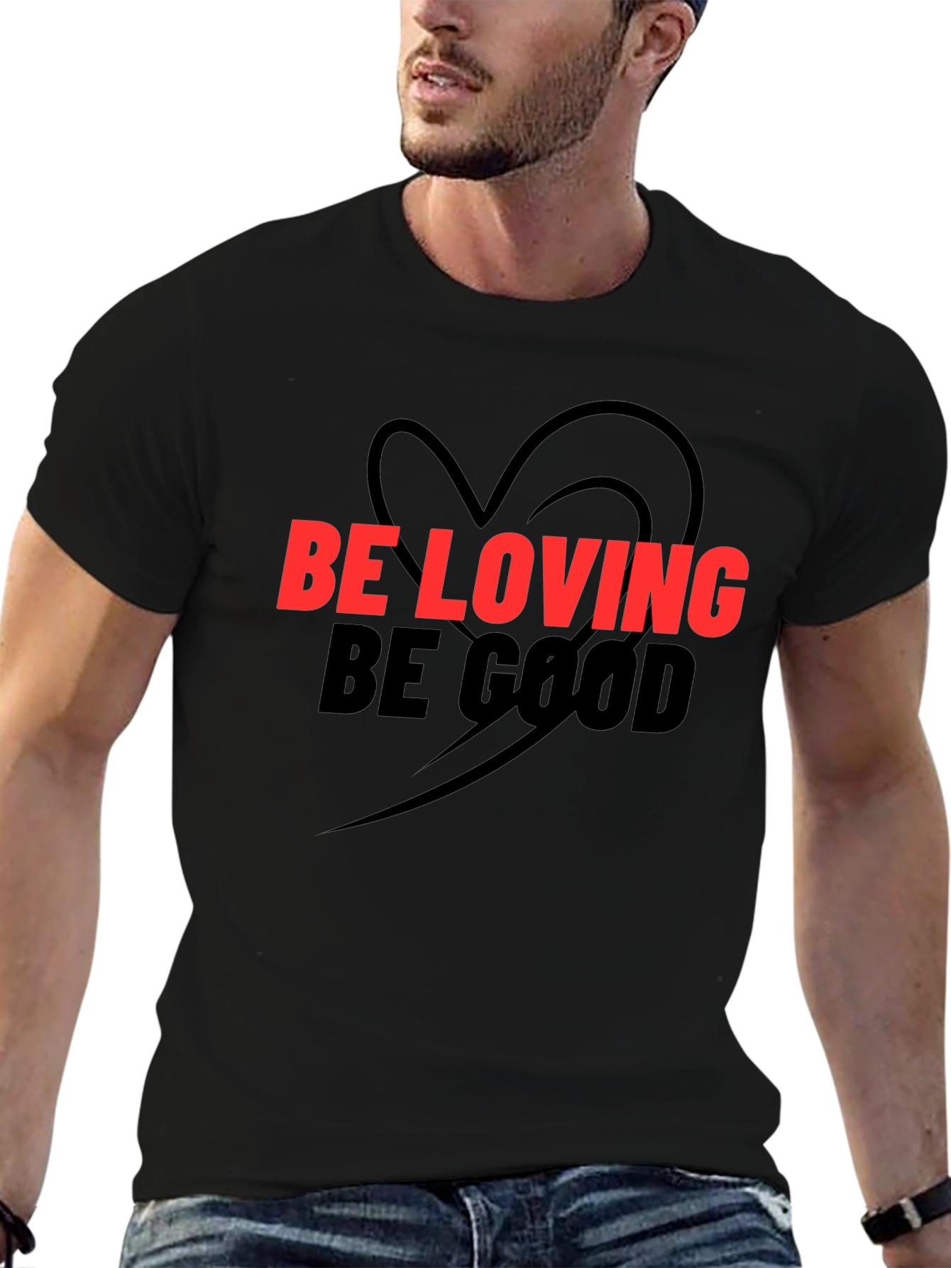 Be Loving Be Good Graphic Tee - Black