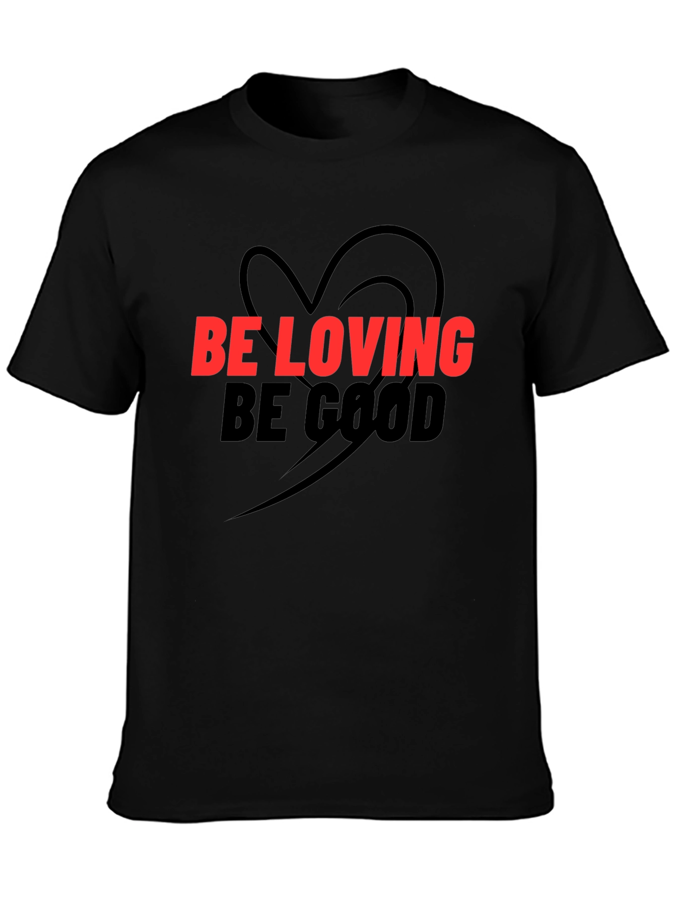 Be Loving Be Good Graphic Tee - Black