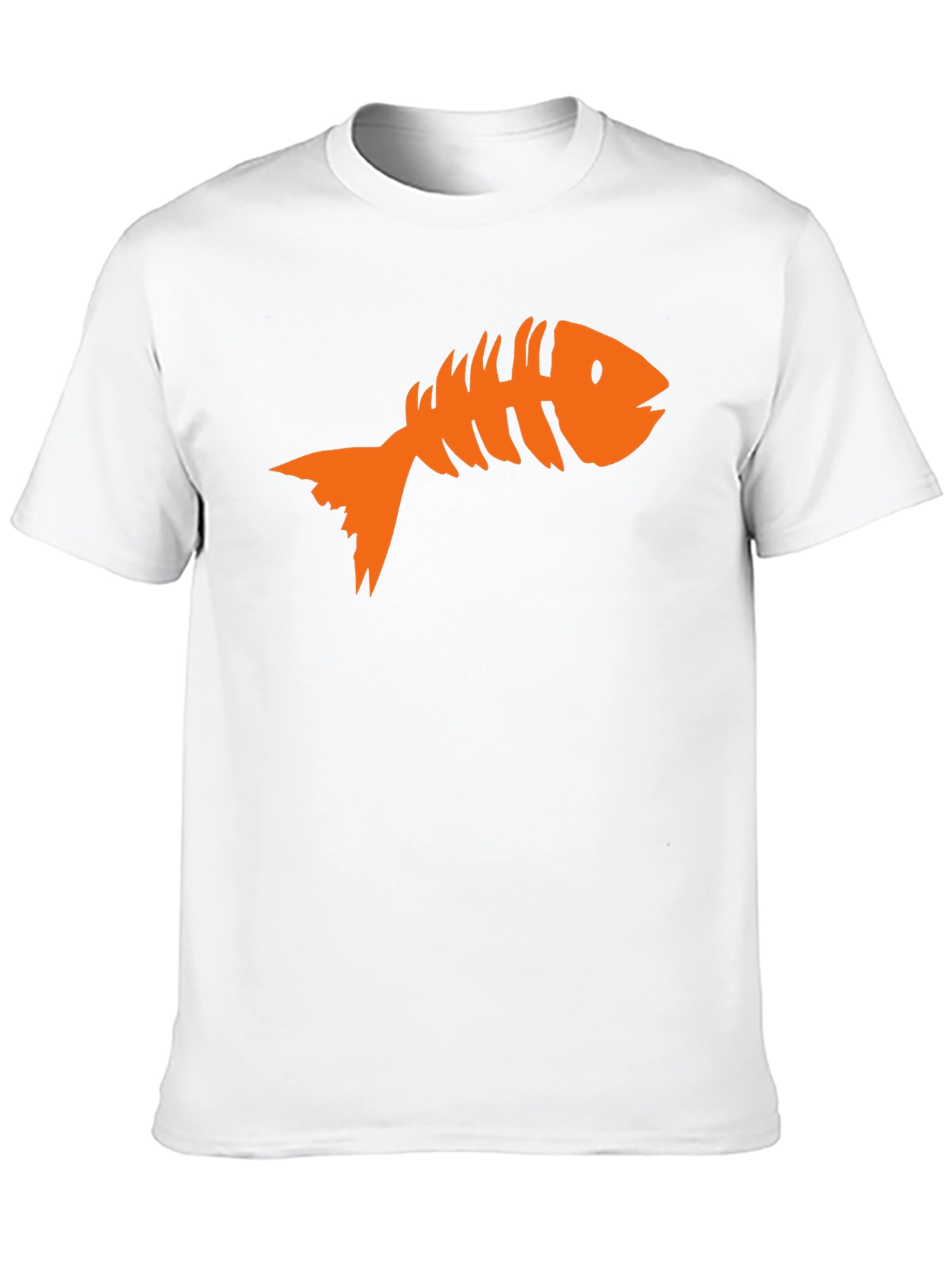 Fish Bone Graphic Tee - Black Cotton T-Shirt
