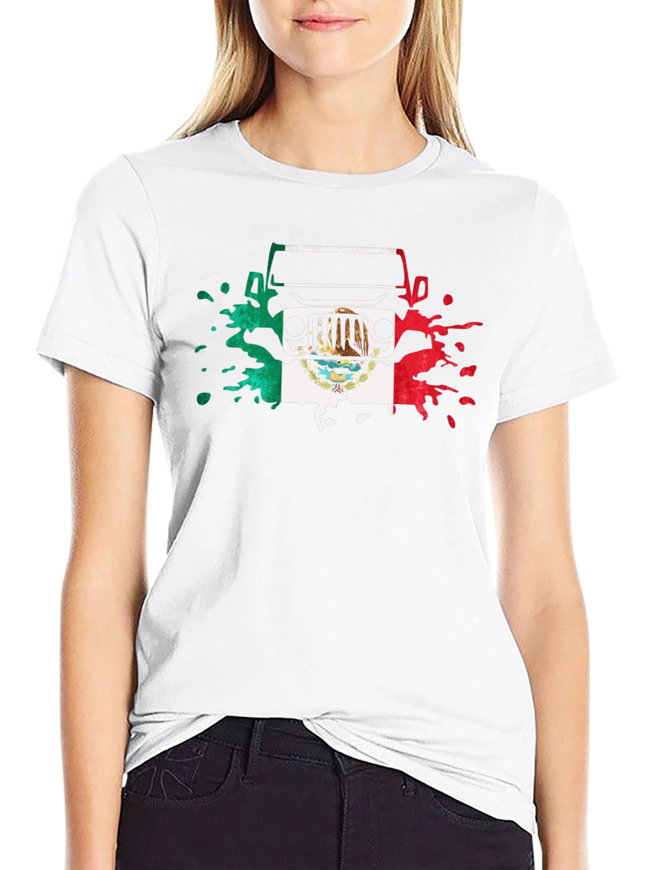 Mexican Flag Jeep T-Shirt - Black