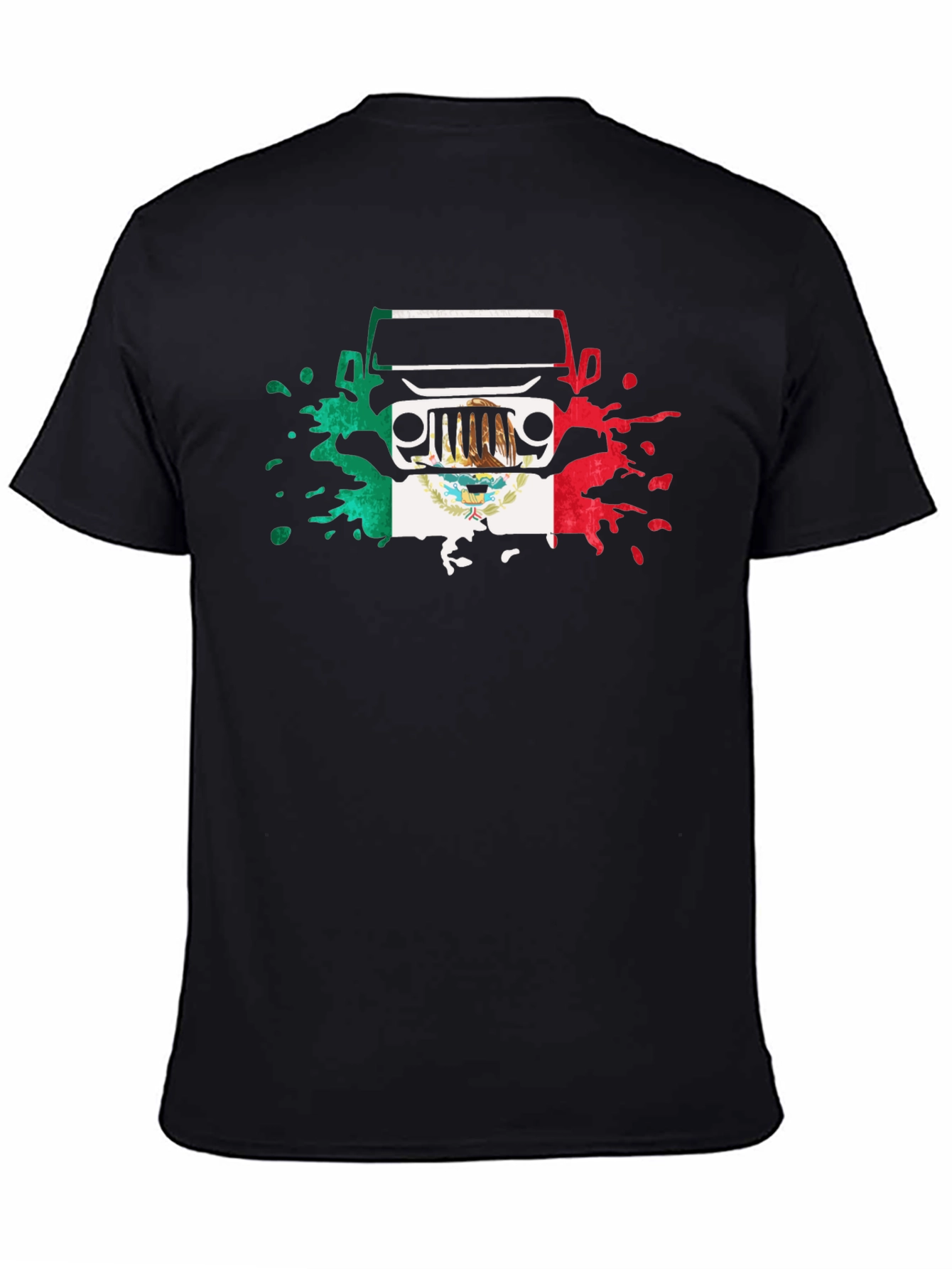 Mexican Flag Jeep T-Shirt - Black