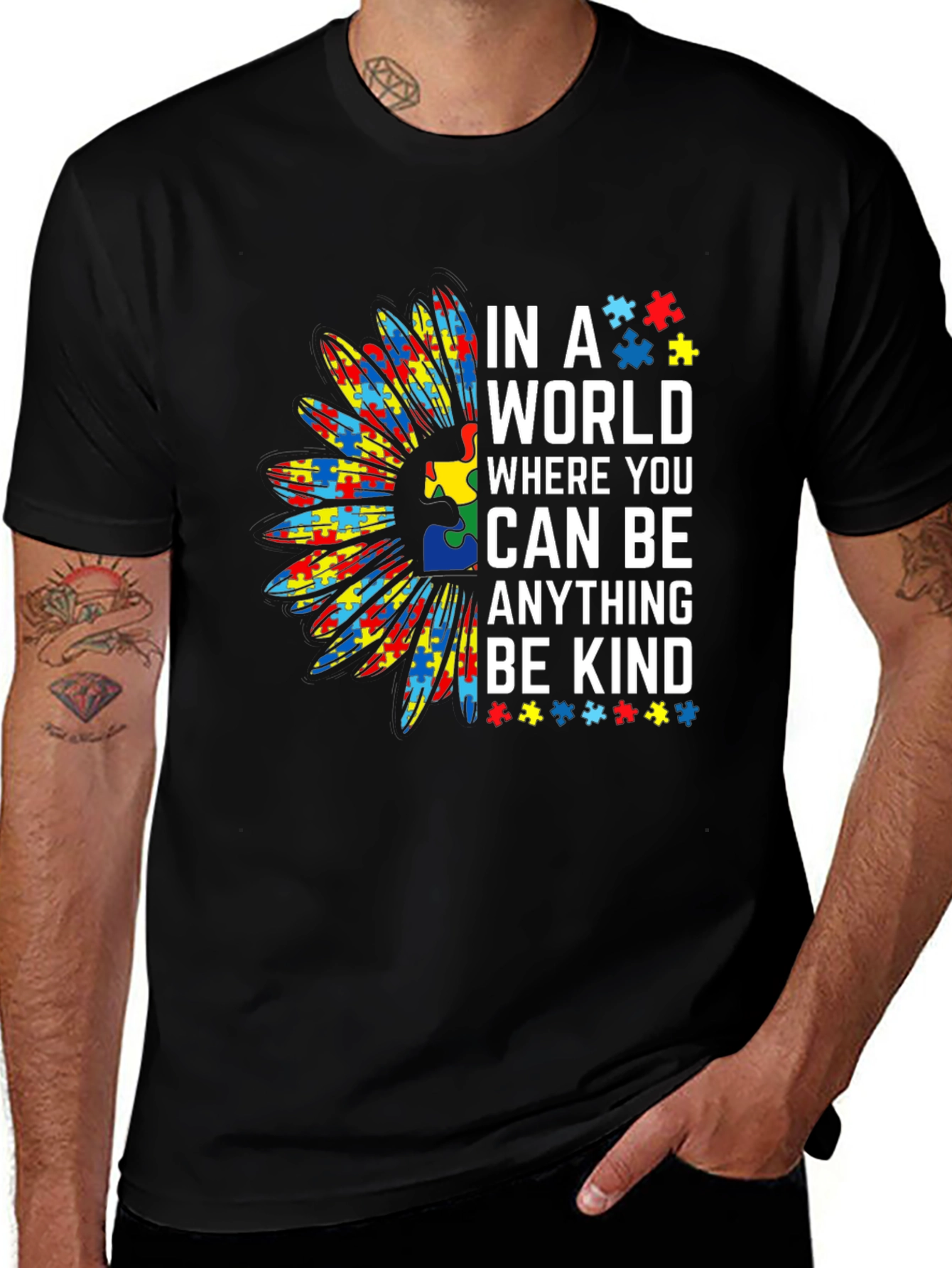 Kindness Sunflower Autism Awareness Graphic T-Shirt