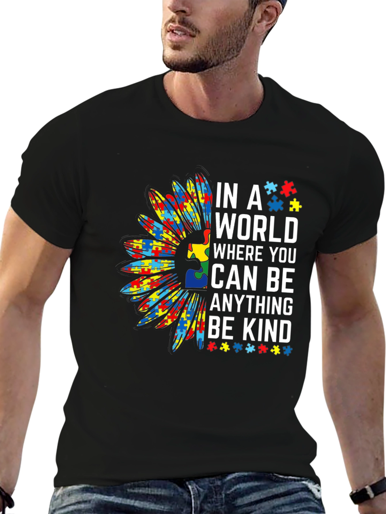 Kindness Sunflower Autism Awareness Graphic T-Shirt
