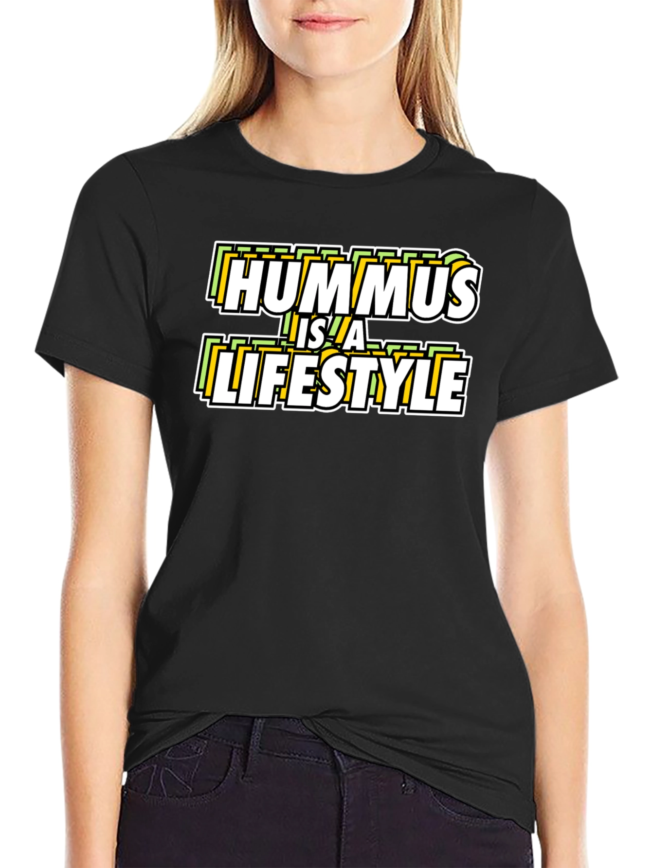 Hummus Is a Lifestyle Black Graphic Tee