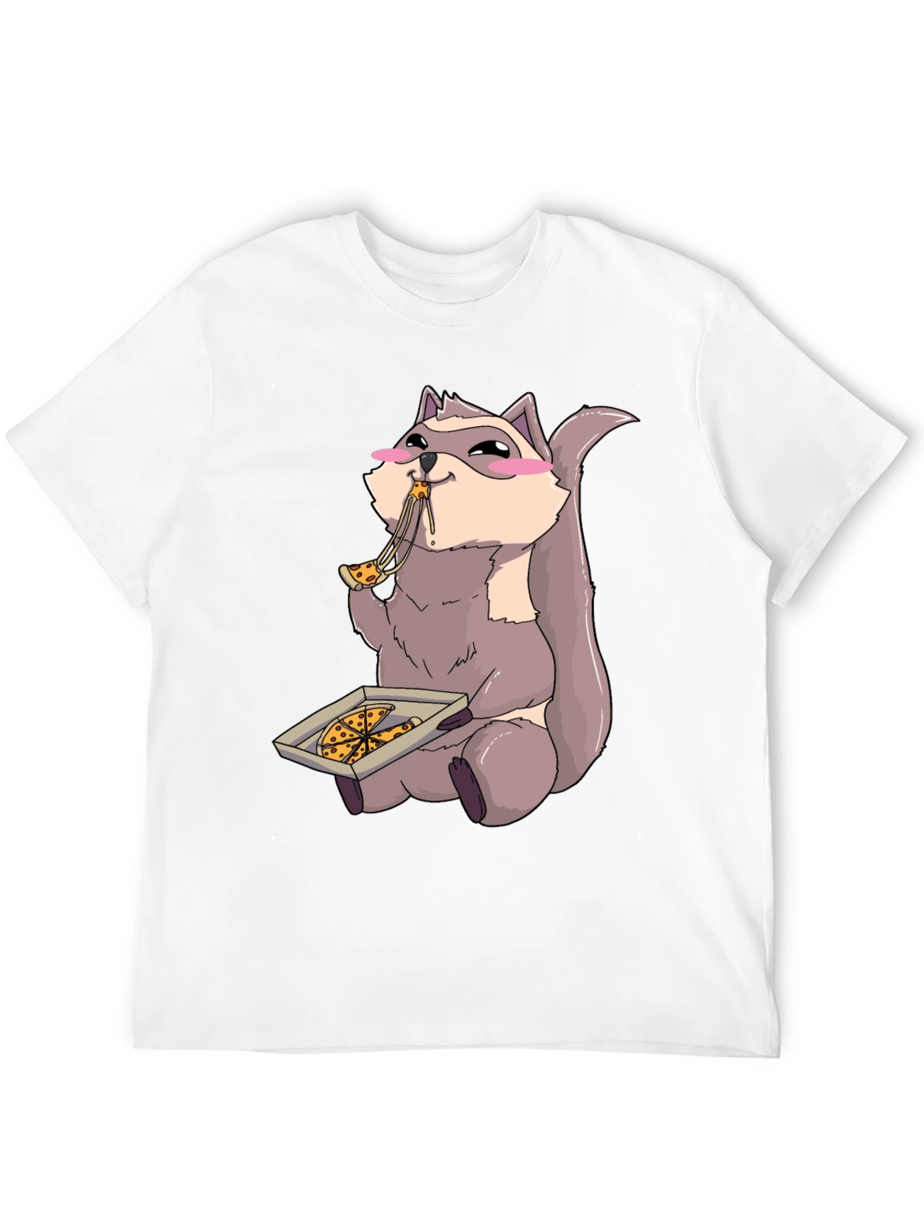 Pizza Loving Raccoon Graphic T-Shirt