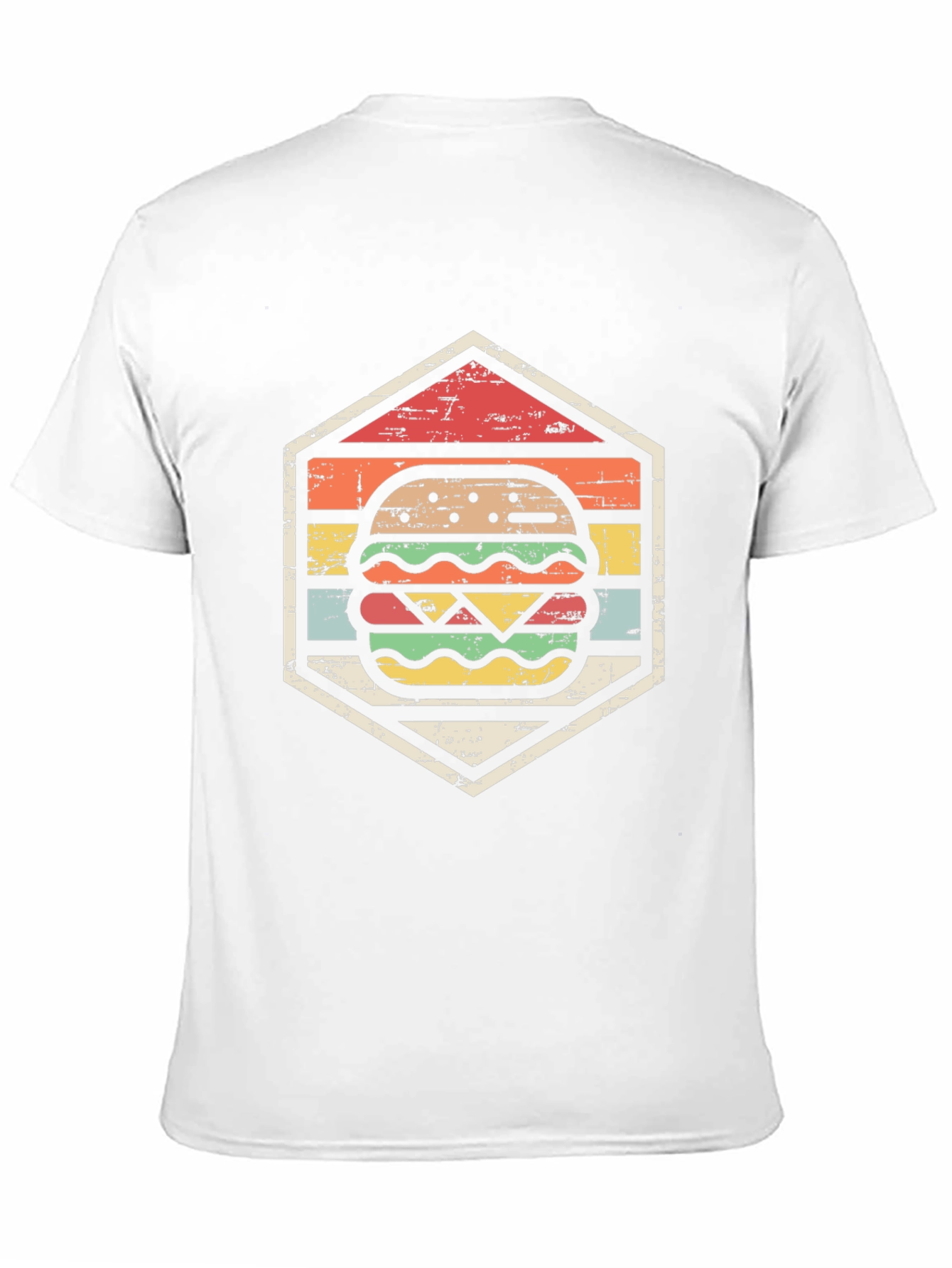 Retro Burger Graphic Tee - Black Cotton T-Shirt
