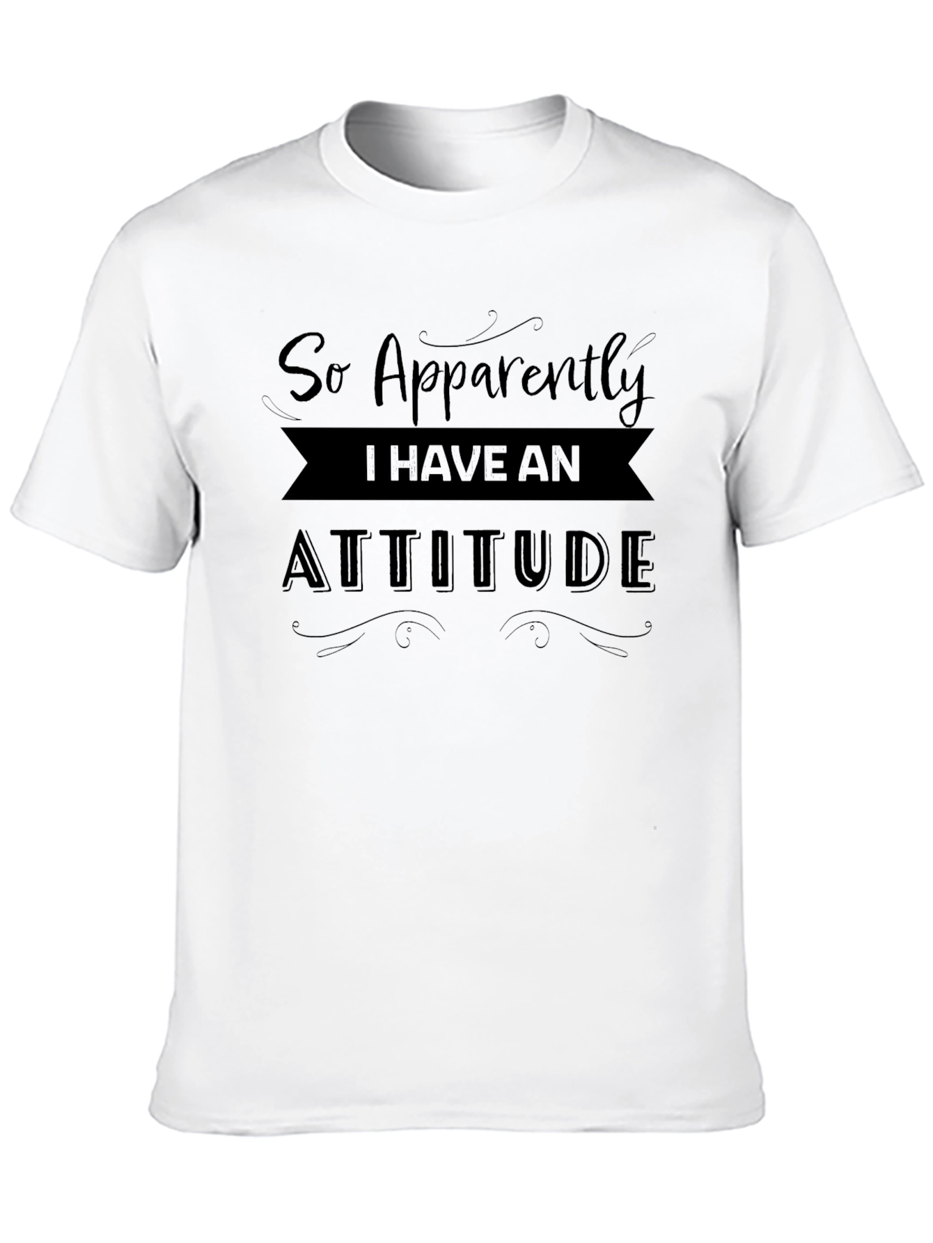 Attitude Graphic Print T-Shirt - Black