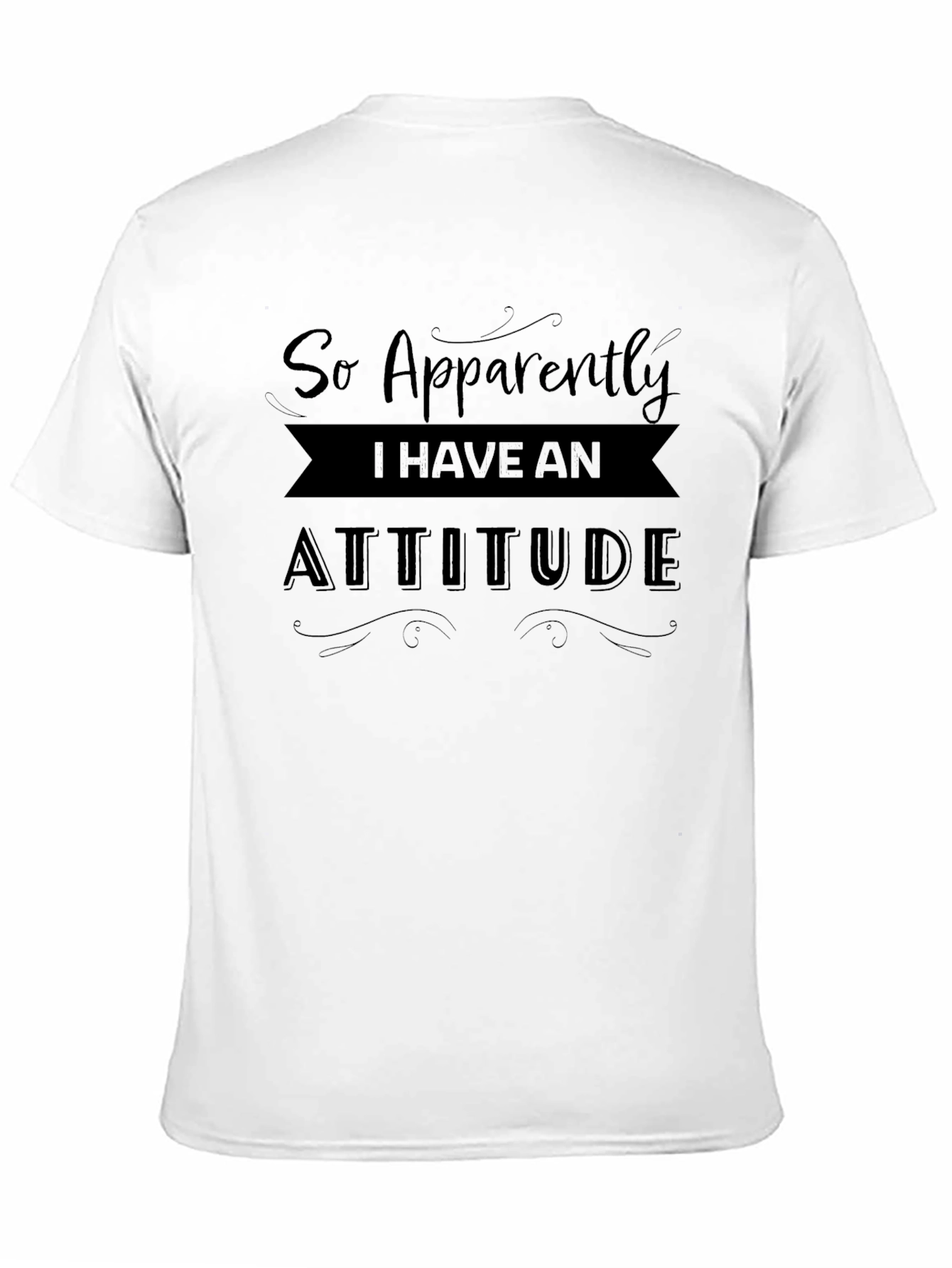 Attitude Graphic Print T-Shirt - Black