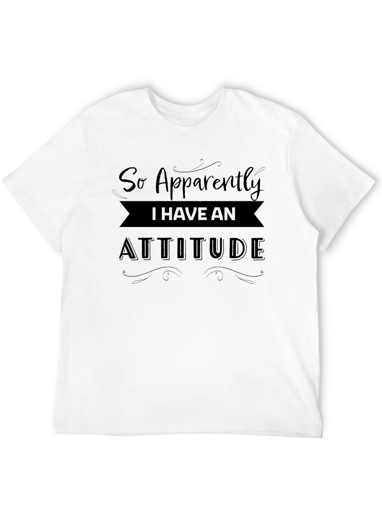 Attitude Graphic Print T-Shirt - Black