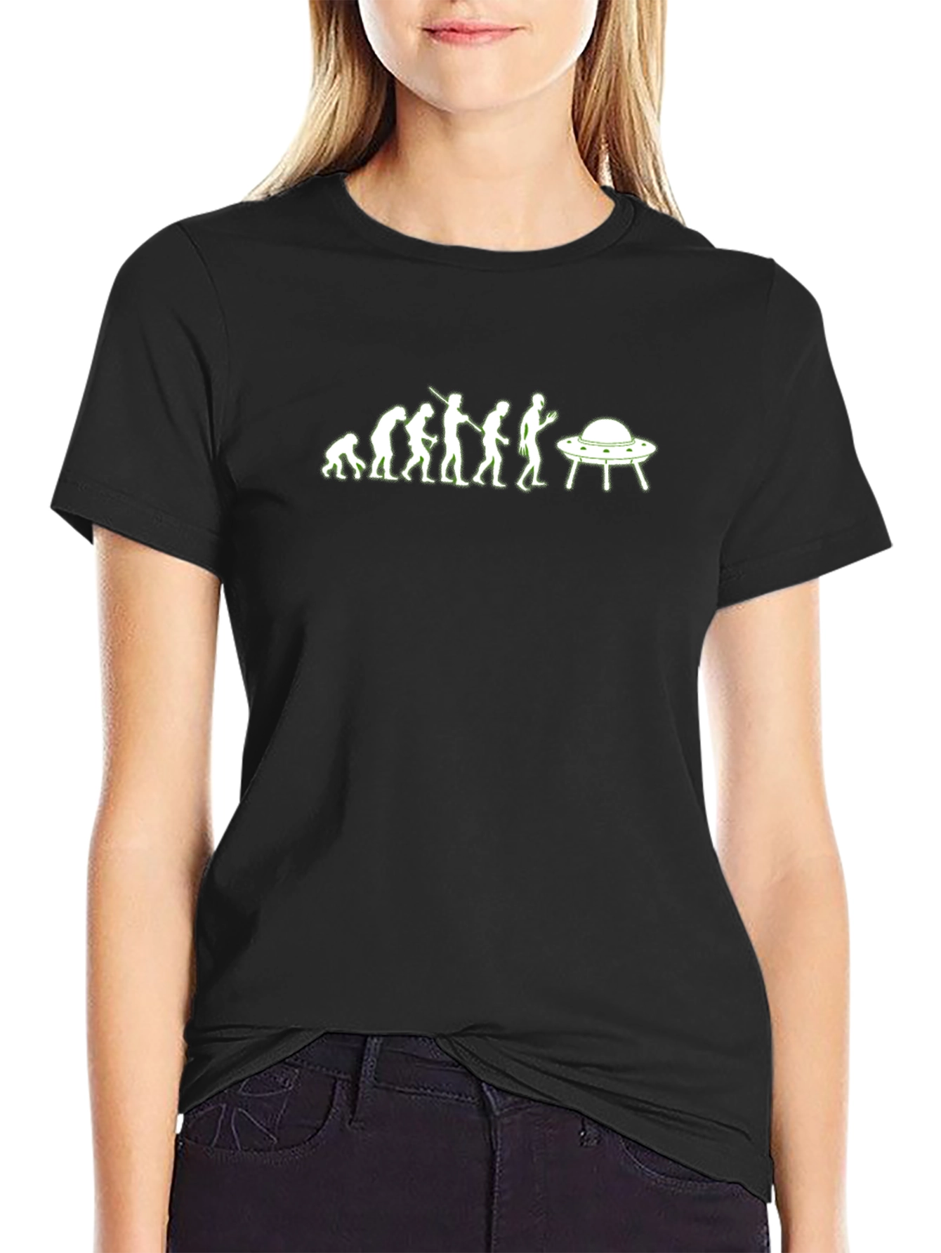Evolution to UFO Abduction Graphic T-Shirt