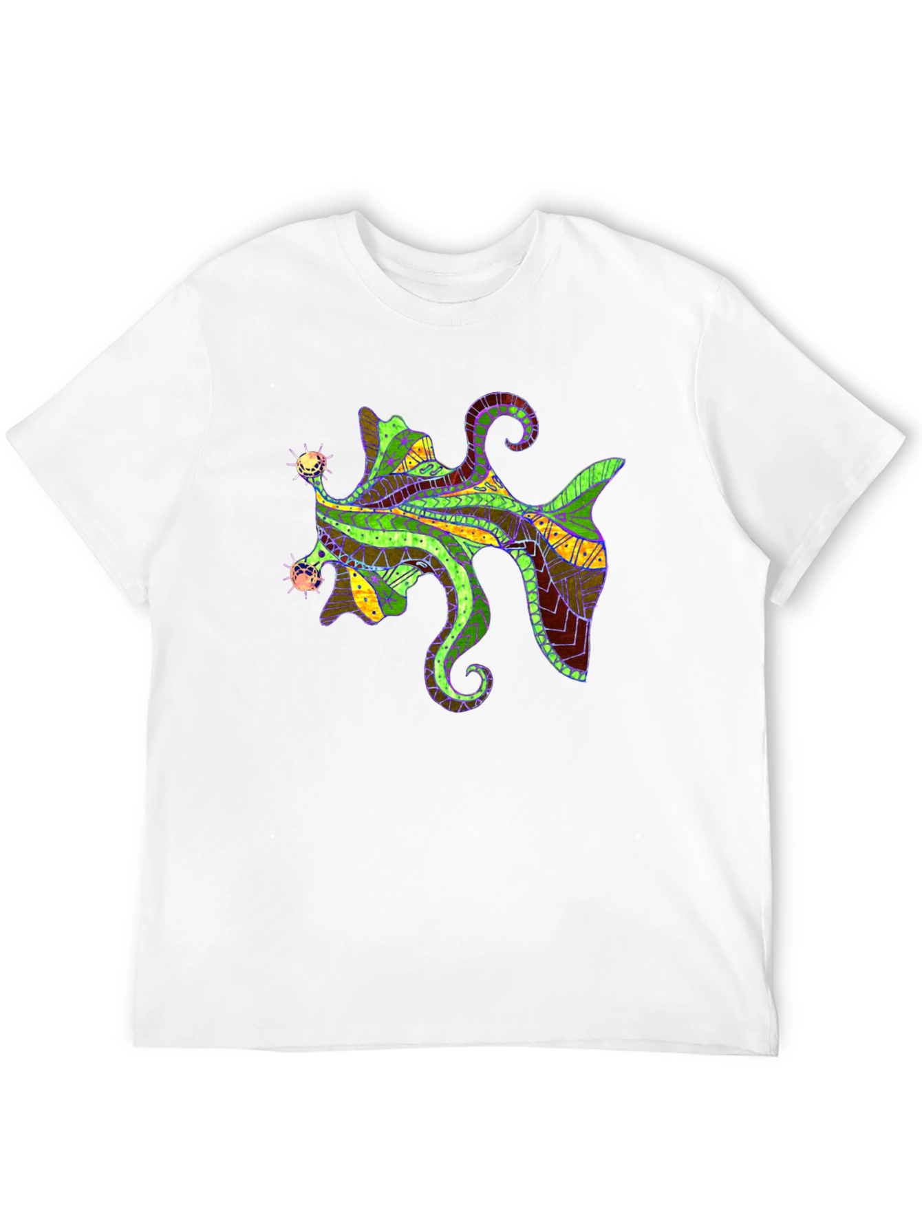 Abstract Fish Graphic Tee - Mens Black T-Shirt
