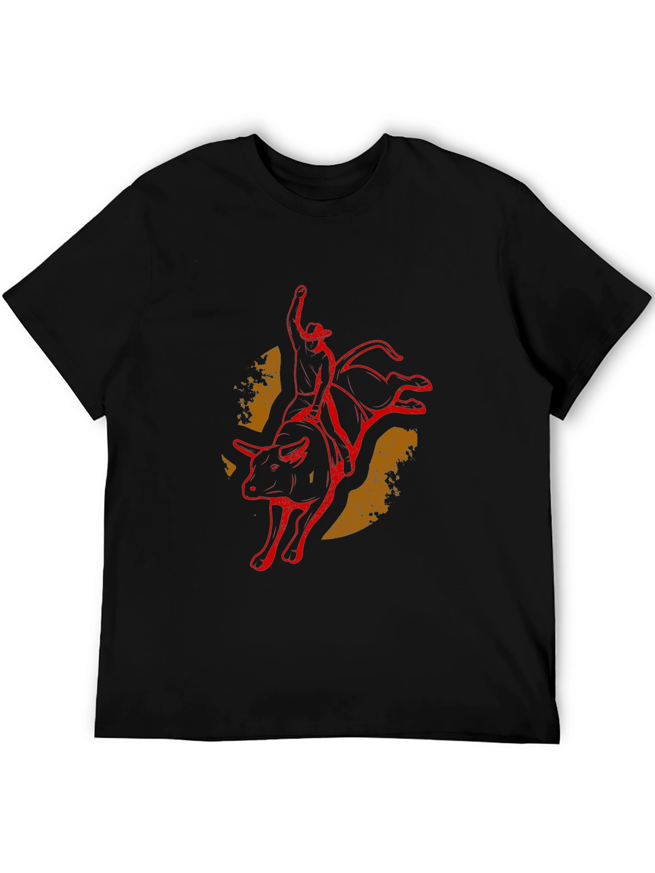 Bull Rider Graphic Tee - Black Cotton Blend