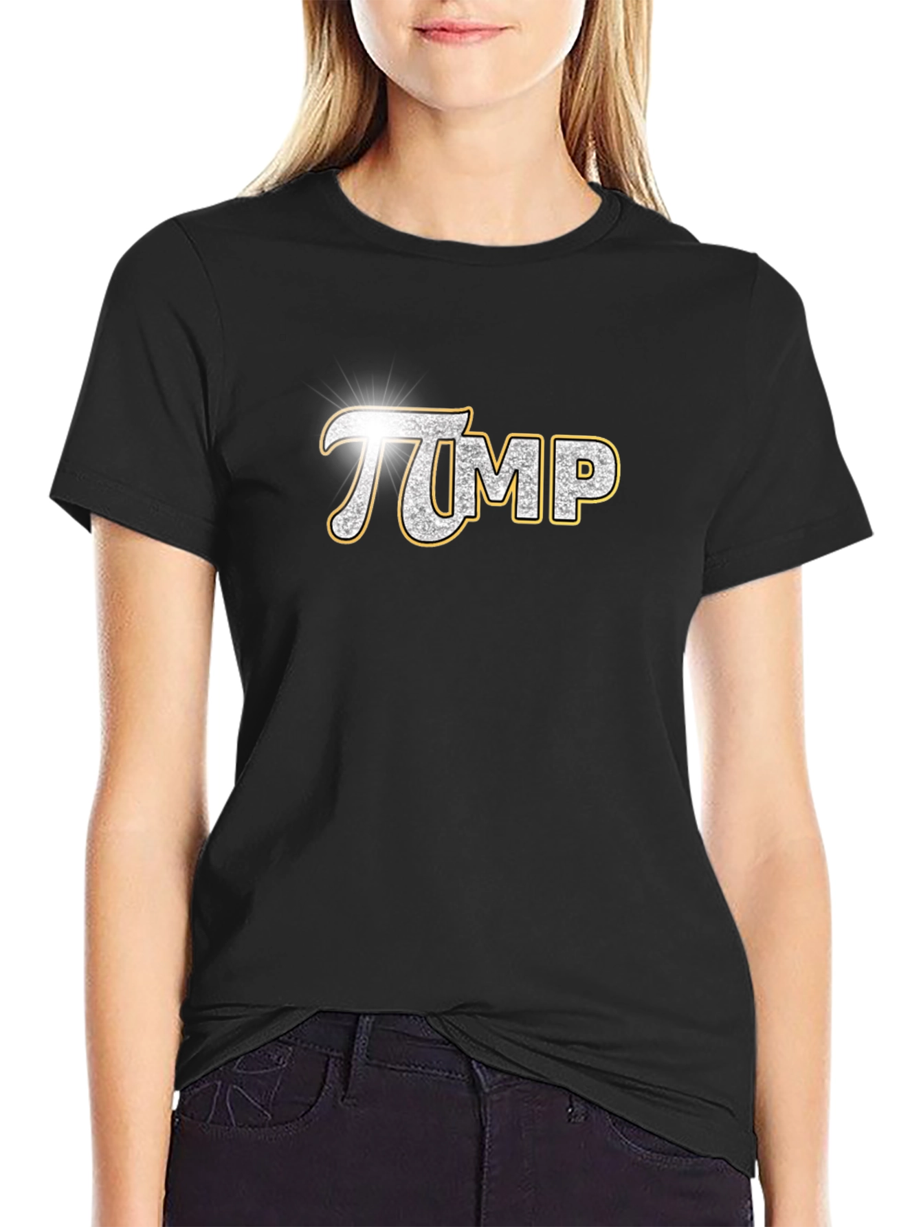 πMP Sparkle Graphic Tee - Soft Black Cotton Shirt