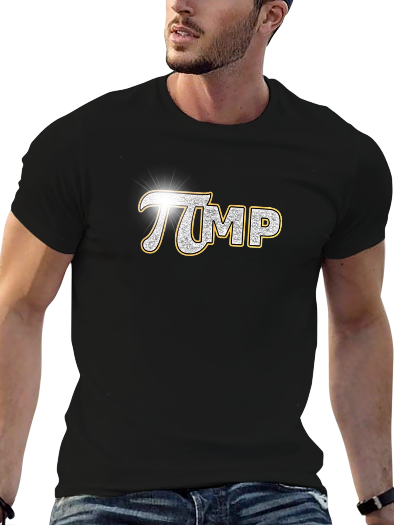 πMP Sparkle Graphic Tee - Soft Black Cotton Shirt
