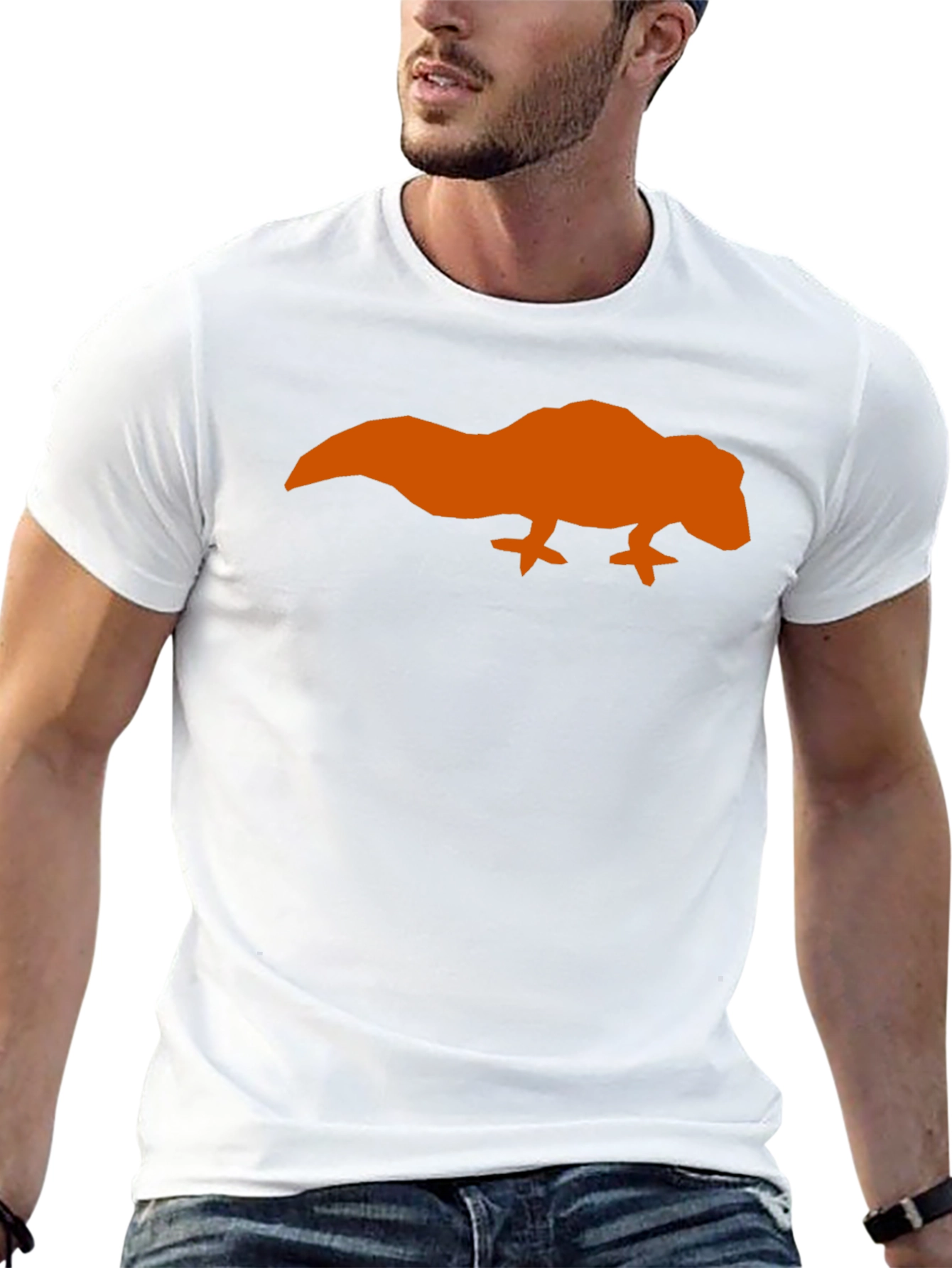 Orange Lizard Graphic Black T-Shirt