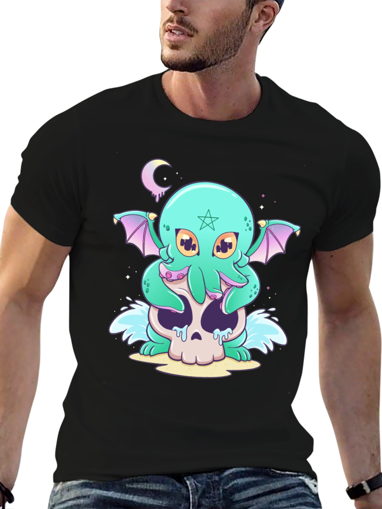 Cthulhu Skull Graphic Tee - Unique Design