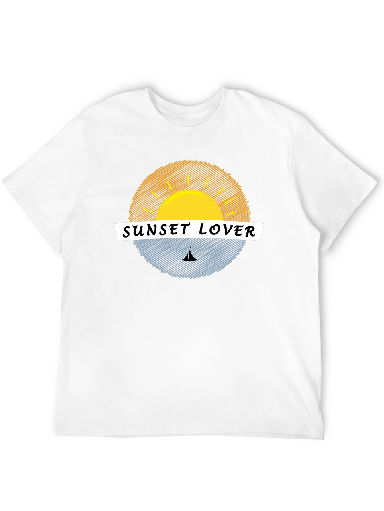 Sunset Lover Graphic Tee - Black Casual T-Shirt
