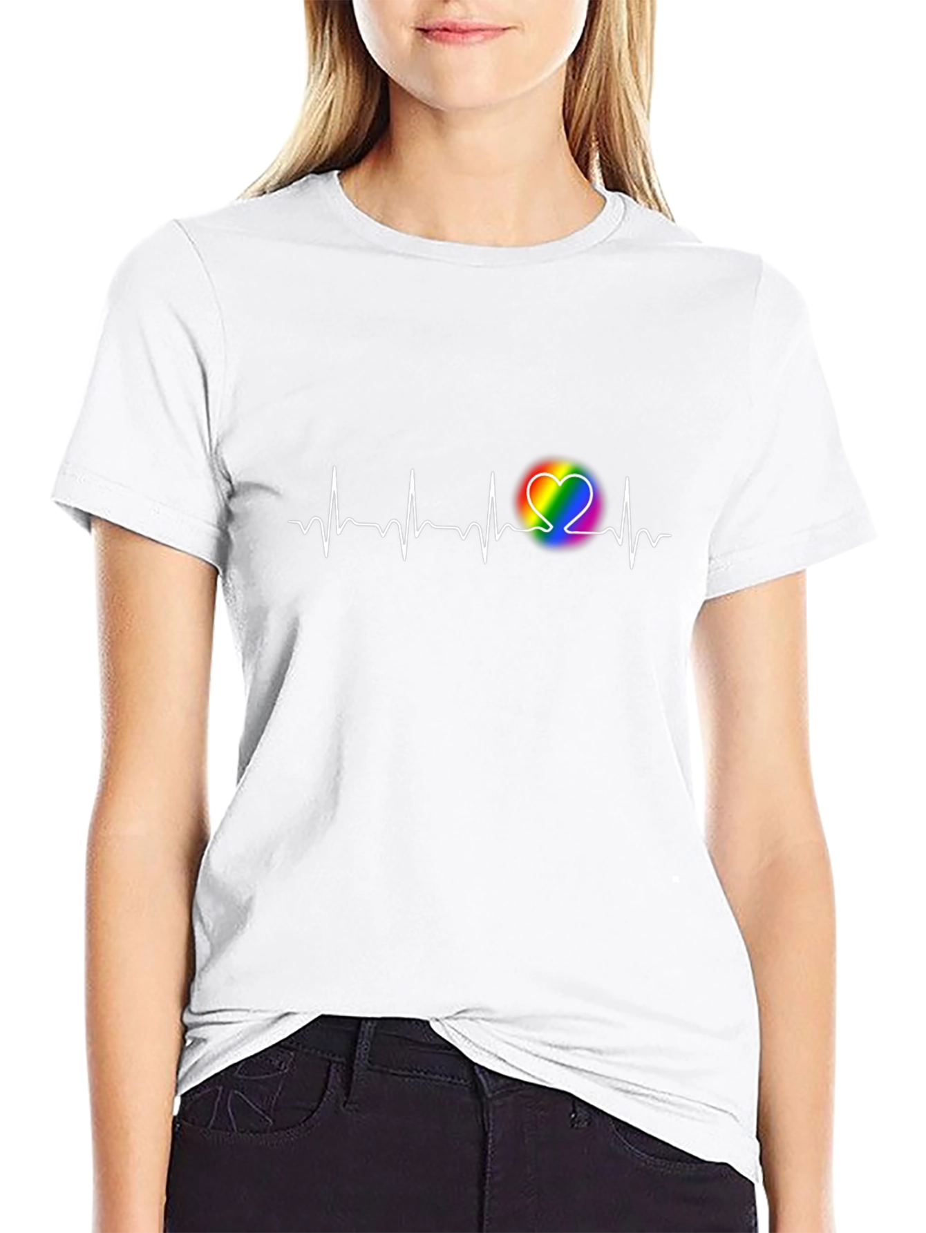 Rainbow Heartbeat Tee - Pride Love T-Shirt