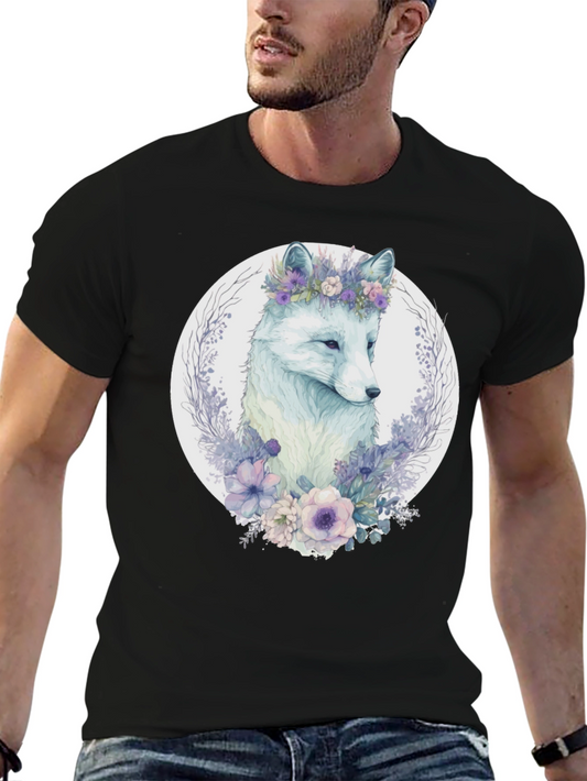 Floral Fox Graphic T-Shirt - Elegant & Unique Design