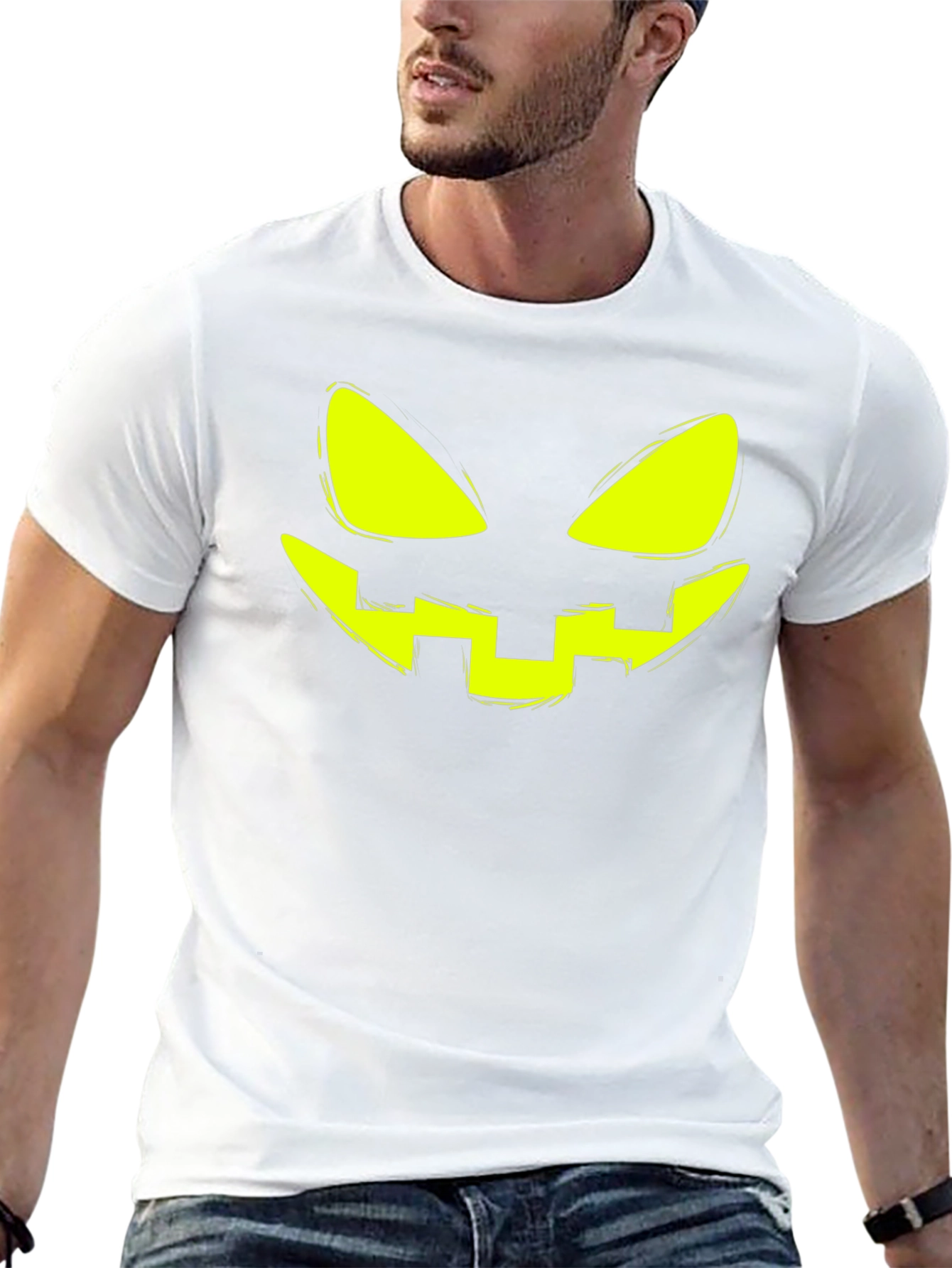 Halloween Pumpkin Face Graphic T-Shirt
