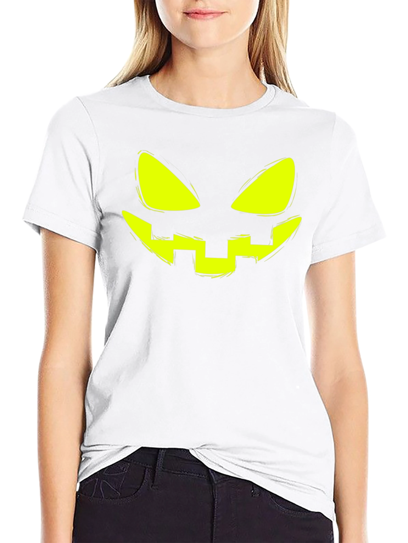 Halloween Pumpkin Face Graphic T-Shirt