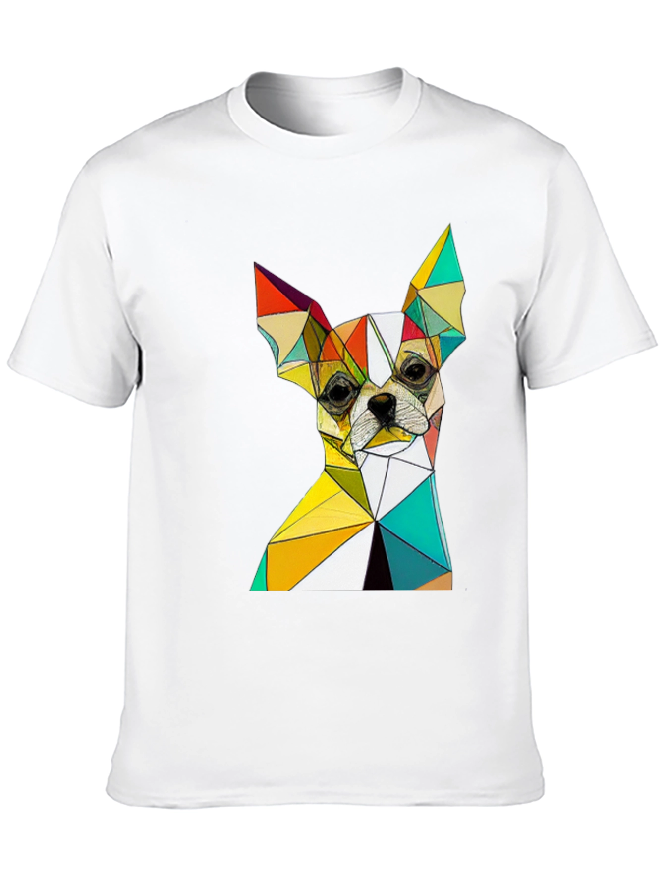 Geometric Chihuahua Graphic Black T-Shirt