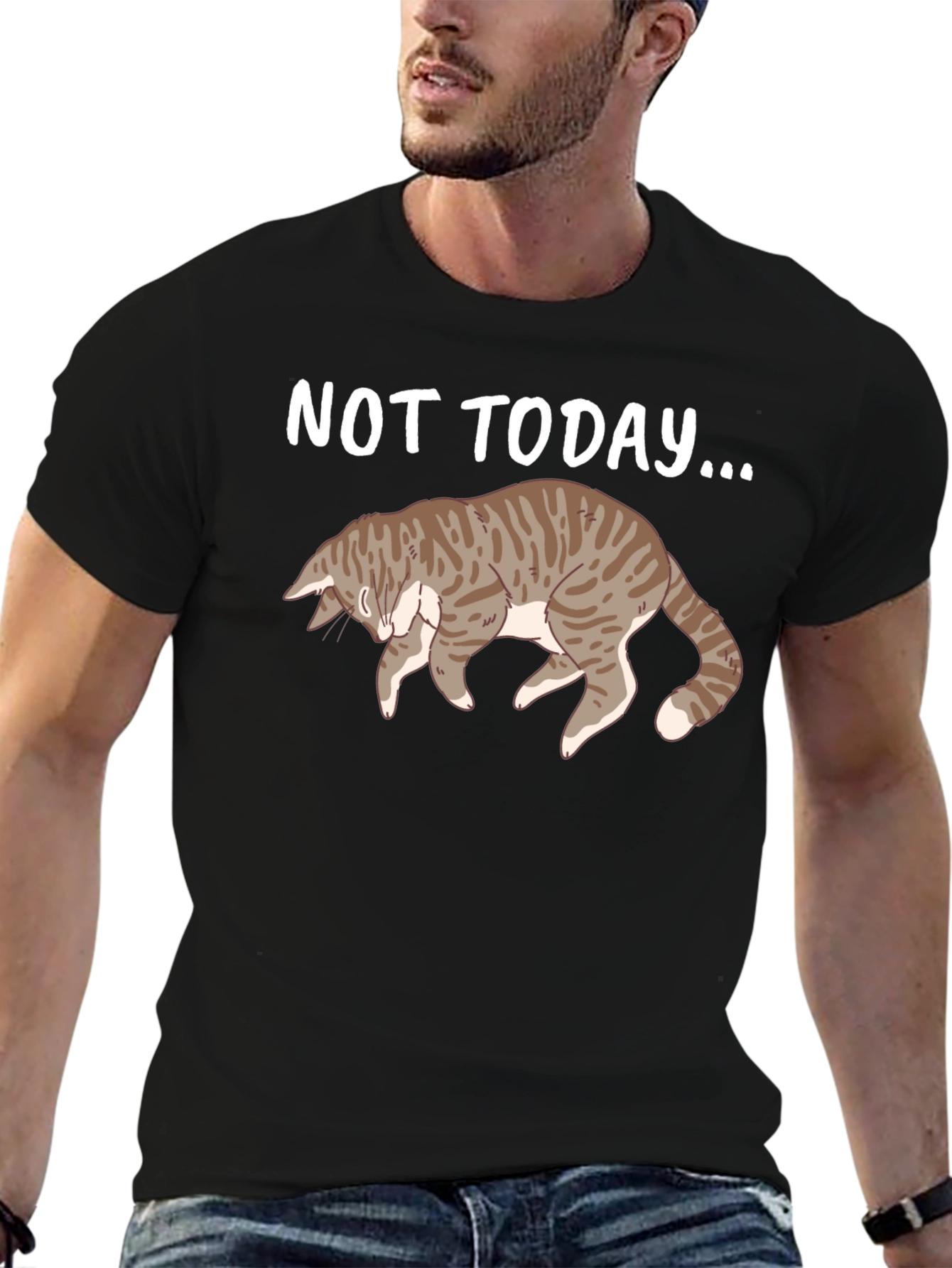 Not Today Cat T-Shirt Funny Graphic Tee