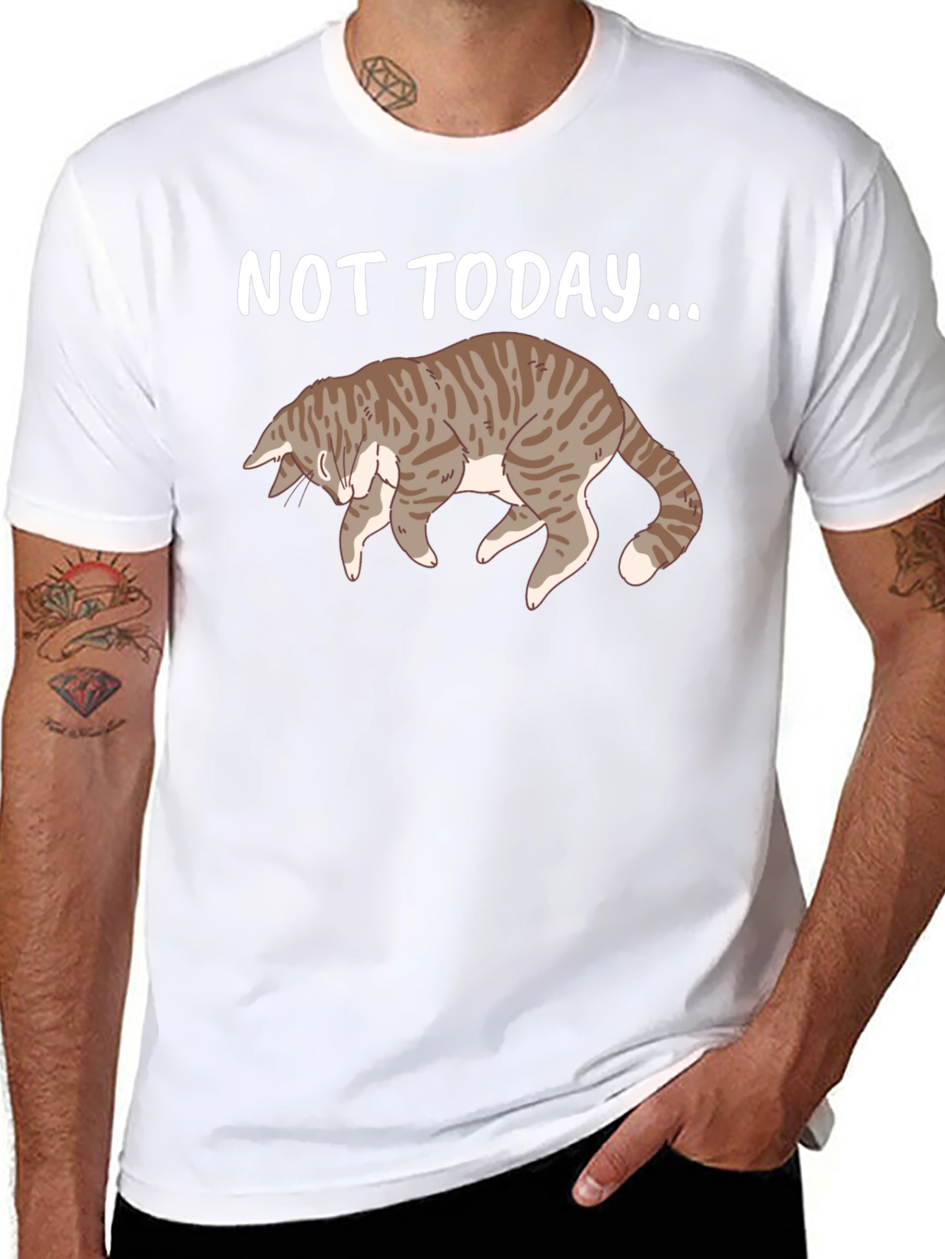 Not Today Cat T-Shirt Funny Graphic Tee
