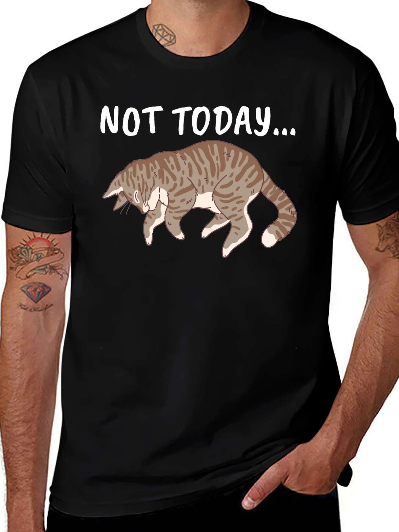 Not Today Cat T-Shirt Funny Graphic Tee
