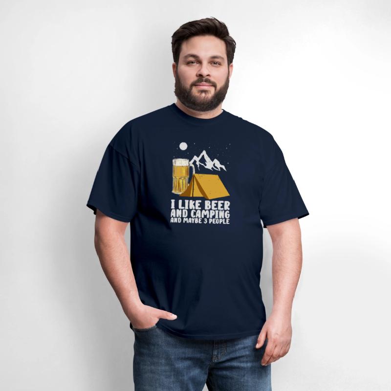 Camper Drinking Beer Wilderness Campfire