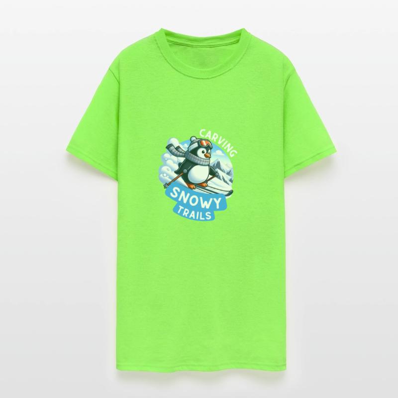 Carving Snowy Trails: Penguin Ski Adventure