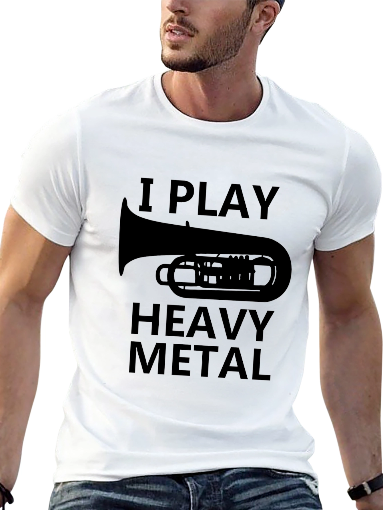 I Play Heavy Metal Tuba Black Tee
