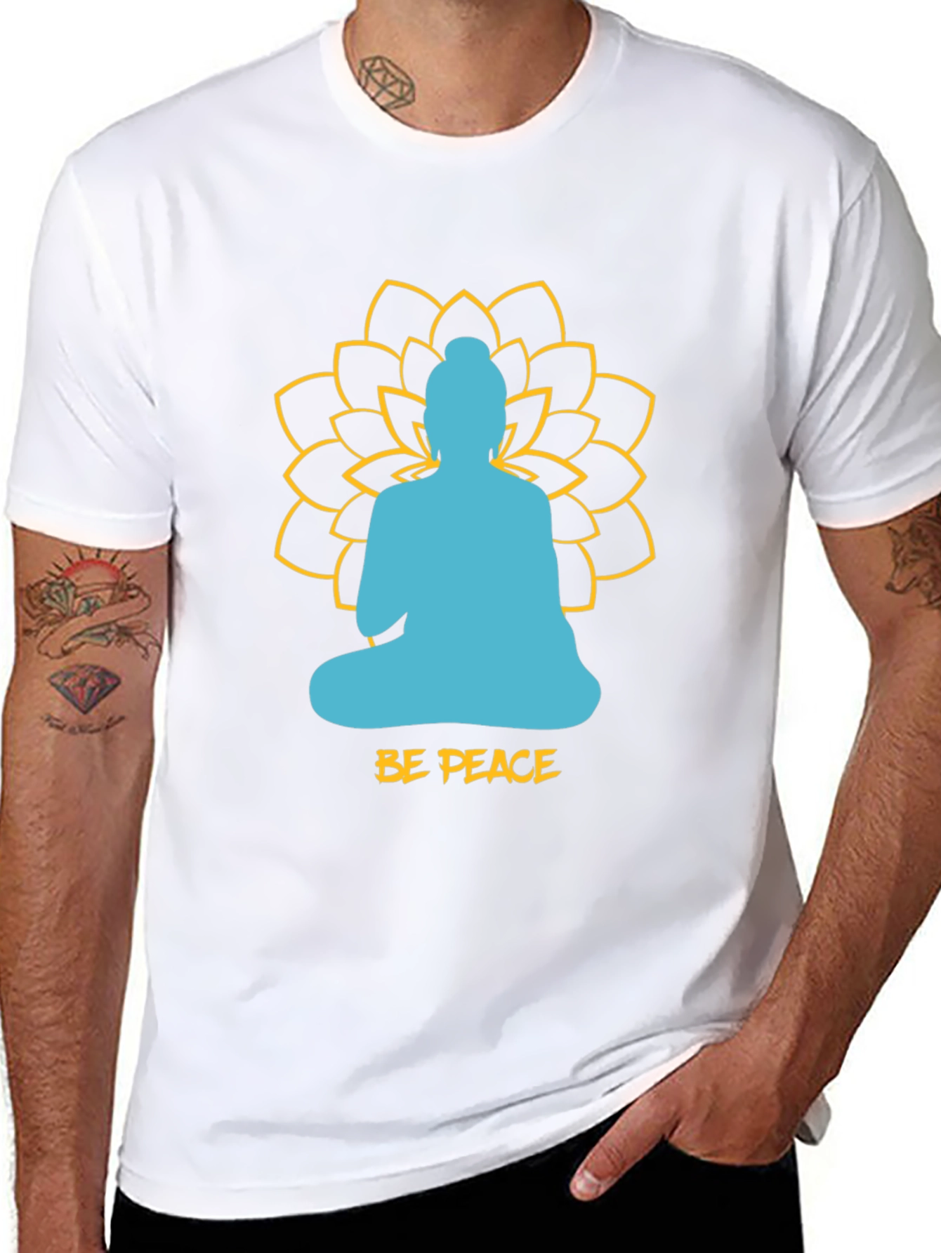 Be Peace Buddha Graphic Tee - Relaxed Fit